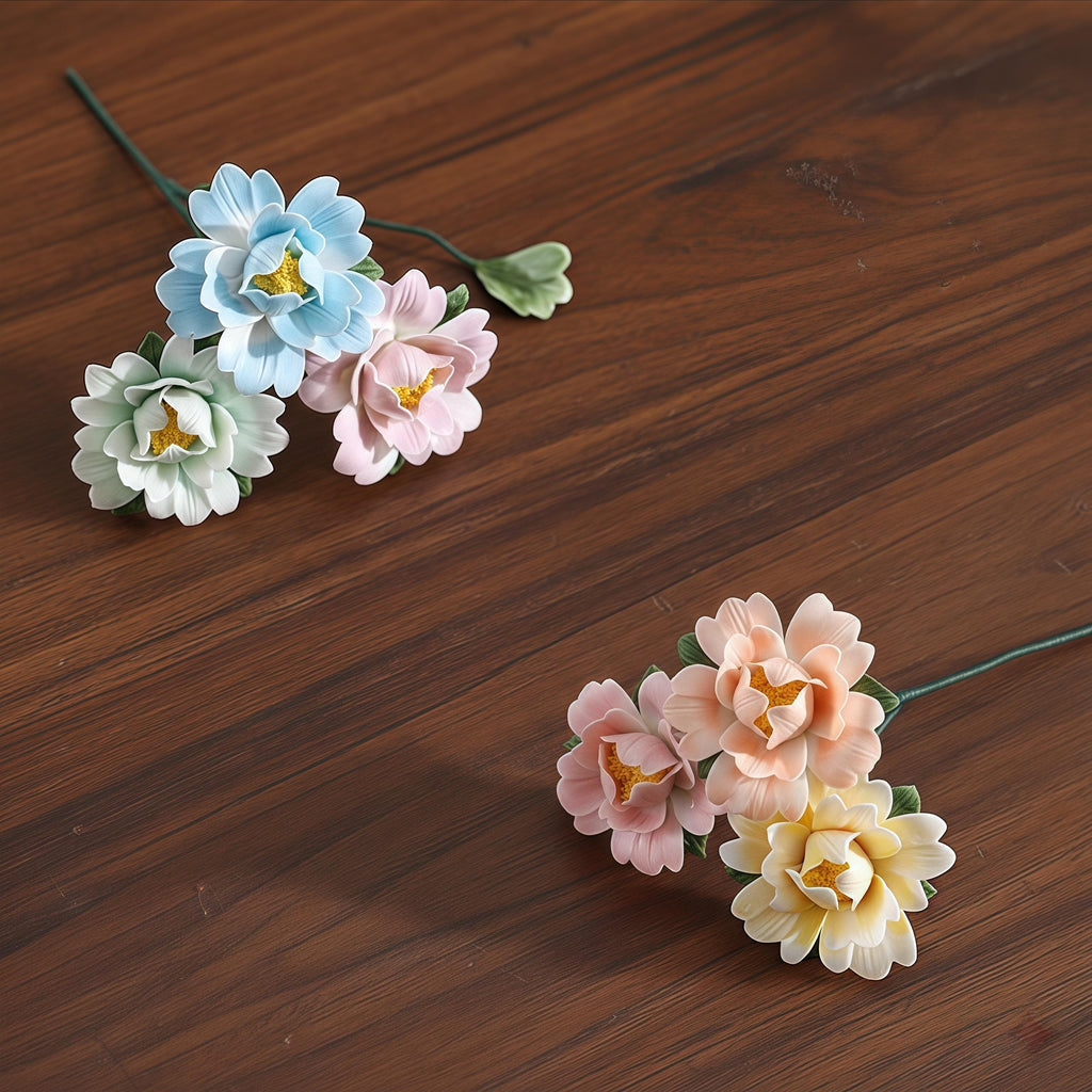 Handmade Ceramic Peony Flower | Pastel Floral Art Decor