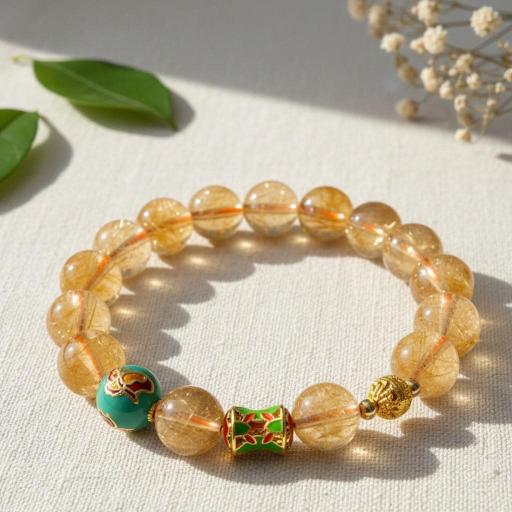 Golden Rutilated Quartz Bracelet – Guardian Collection | Clarity, Focus & Business Success