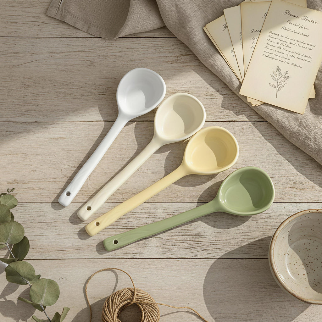 Handmade Style Ceramic Soup Spoon | Organic Shaped Ramen Spoon