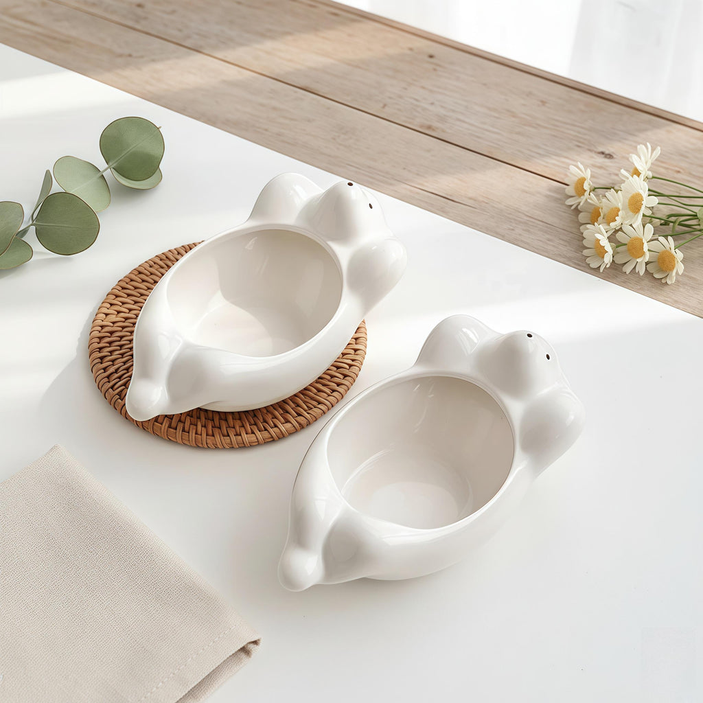 Kawaii Polar Bear Sauce Bowl | Mini Ceramic Dipping Plate