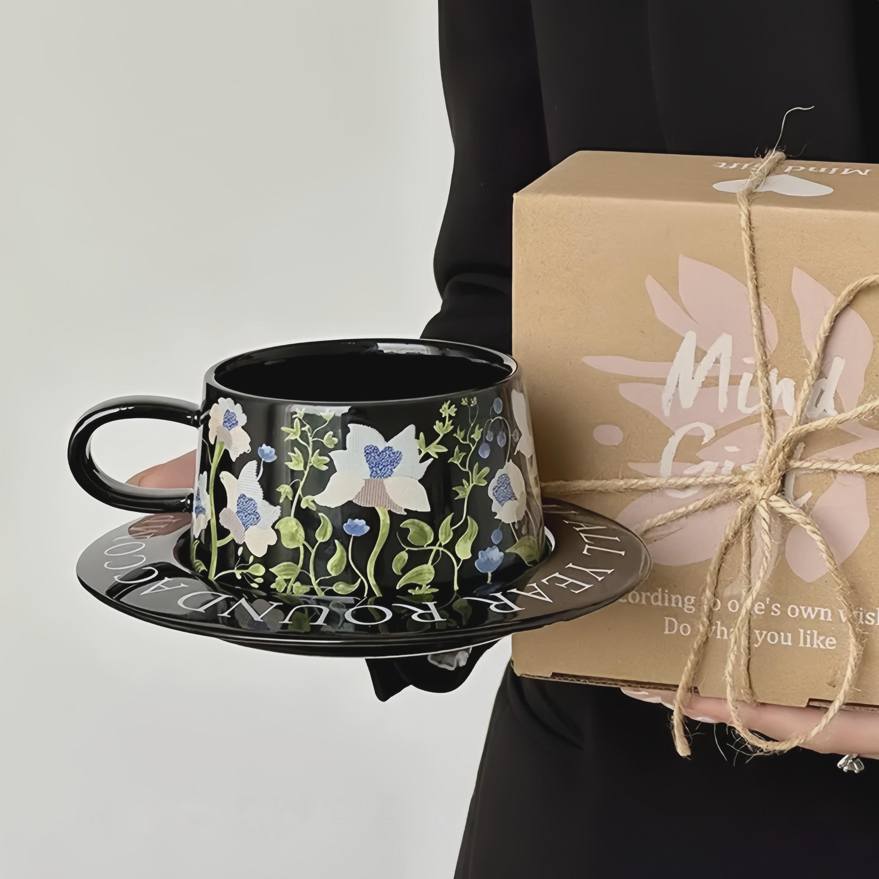 Lily of the Valley Mug Set | Floral Ceramic Cup & Saucer