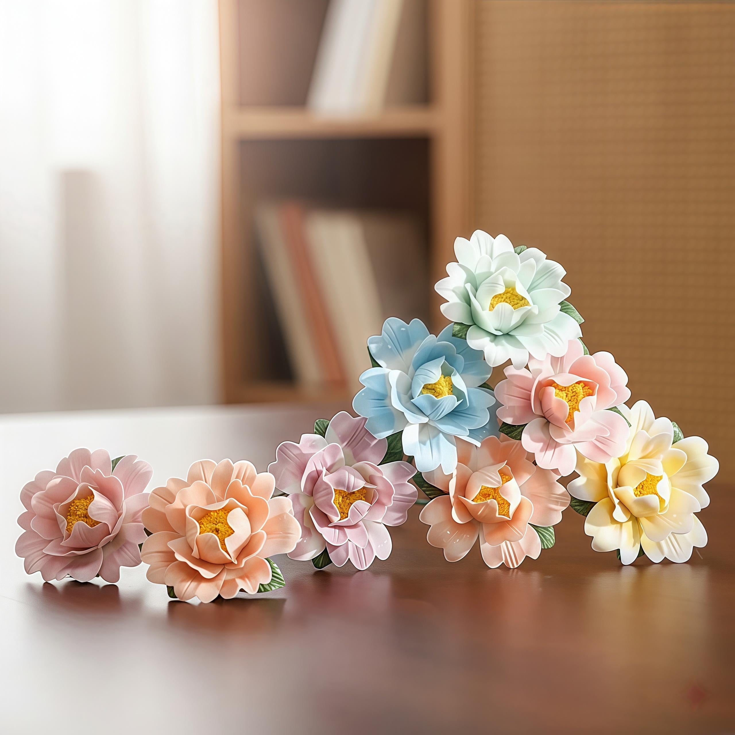Handmade Ceramic Peony Flower | Pastel Floral Art Decor