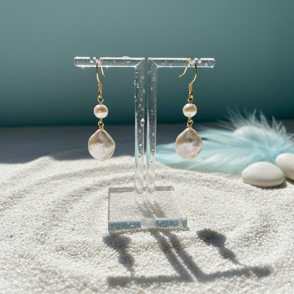Ode to the Sea Earrings – Baroque Freshwater Pearl Drop Earrings