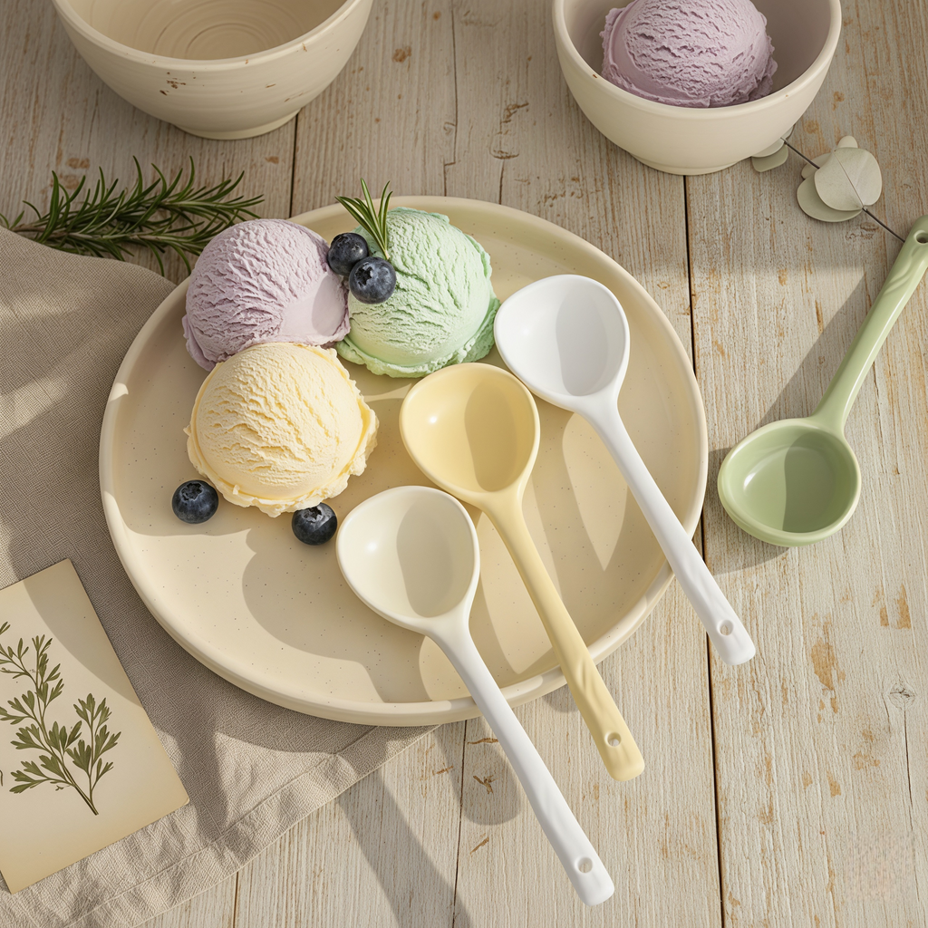 Handmade Style Ceramic Soup Spoon | Organic Shaped Ramen Spoon