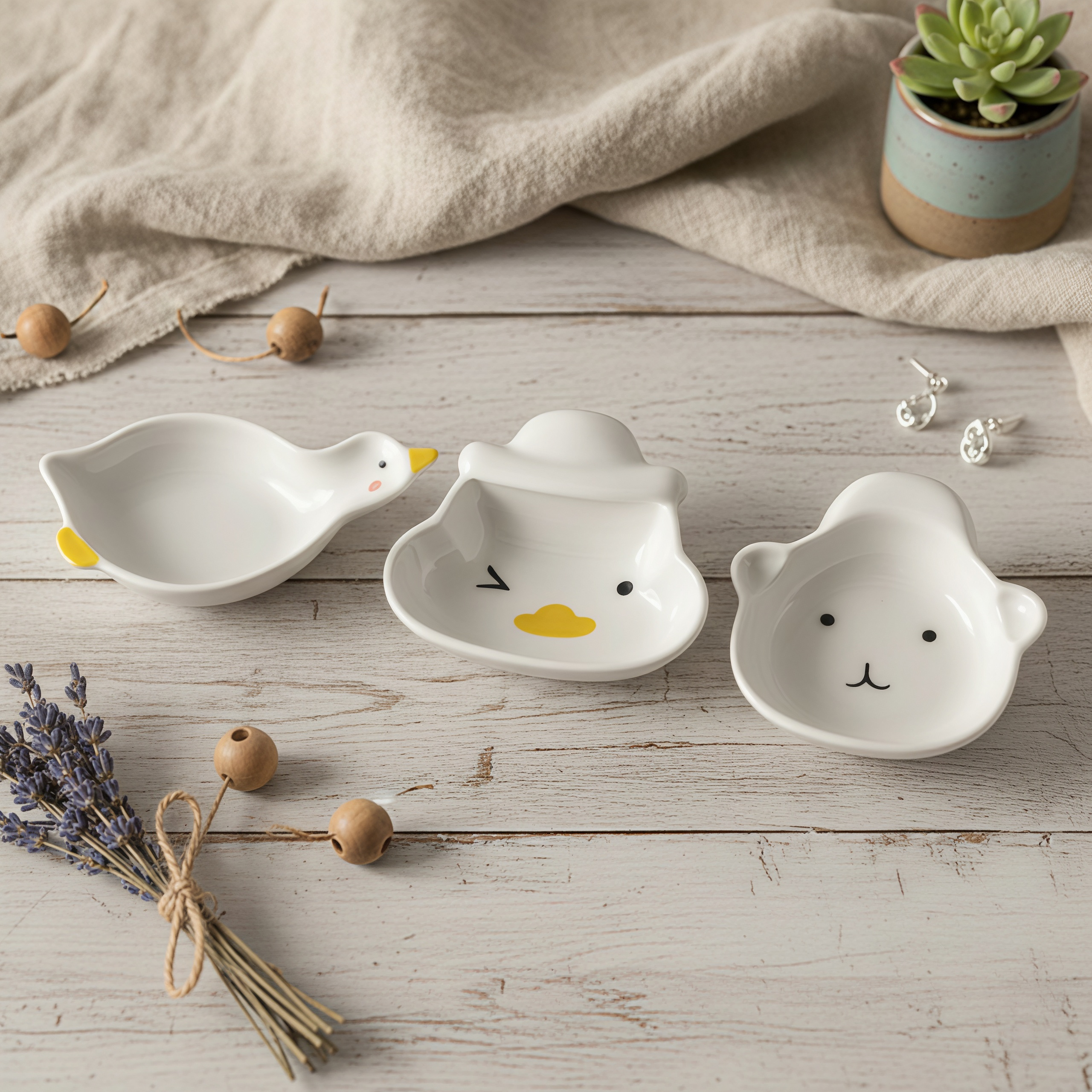 Kawaii Animal Ceramic Dipping Dish | Mini Condiment Plate