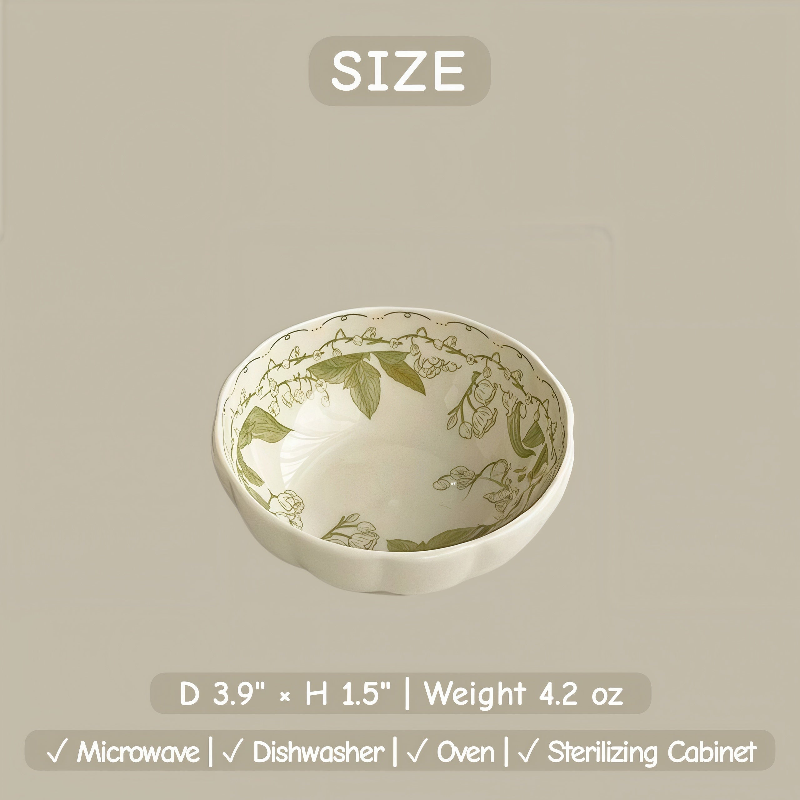 Lily of the Valley Ceramic Tableware Set | Vintage Botanical Plates & Bowls | Floral Dinnerware Set