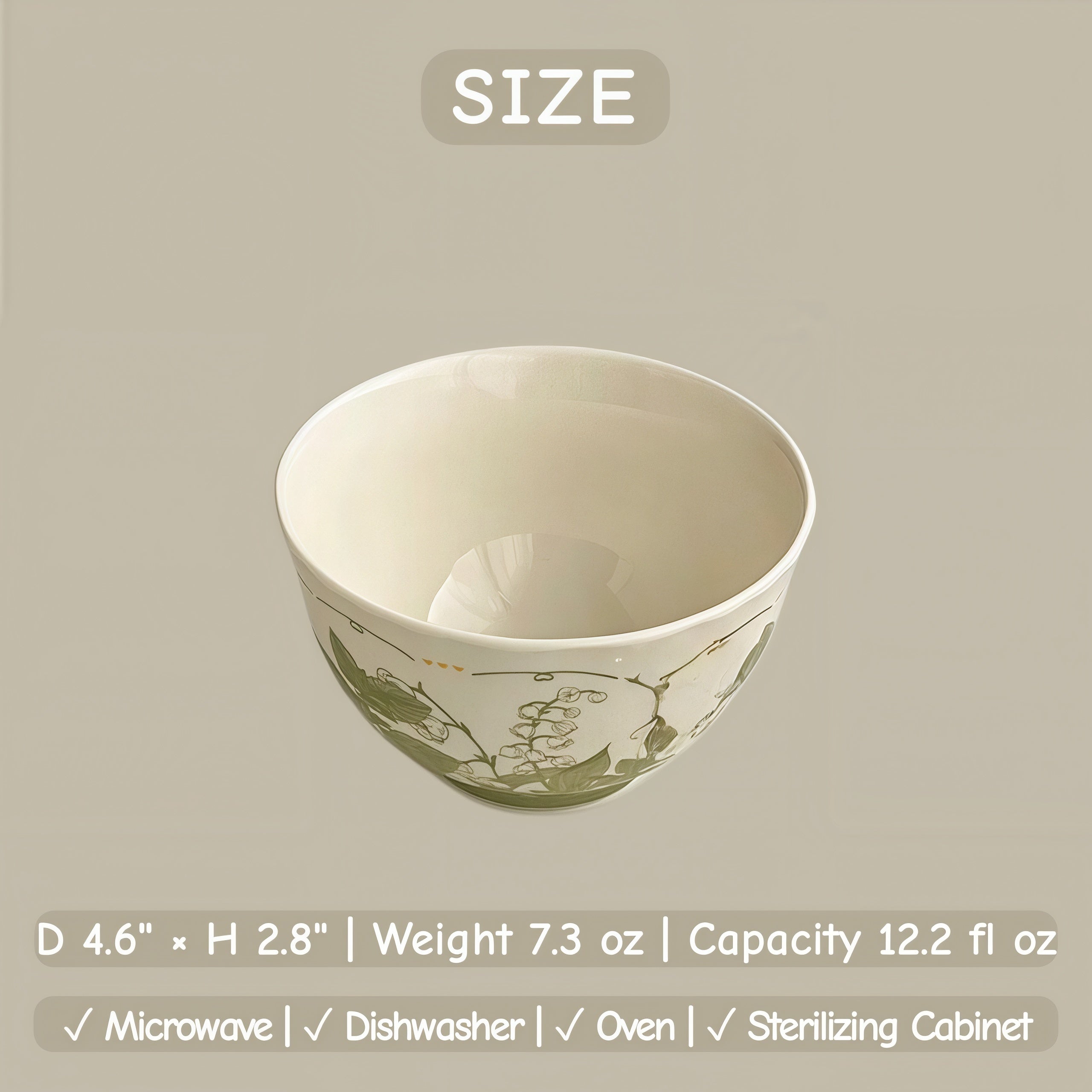 Lily of the Valley Ceramic Tableware Set | Vintage Botanical Plates & Bowls | Floral Dinnerware Set