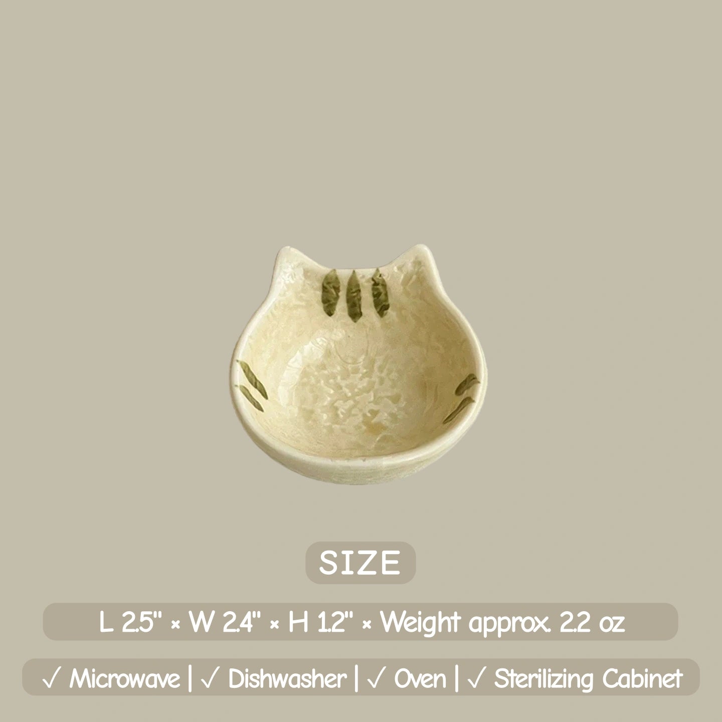 Kawaii Cat Ceramic Dipping Dish | Kitten Shaped Sauce Bowl