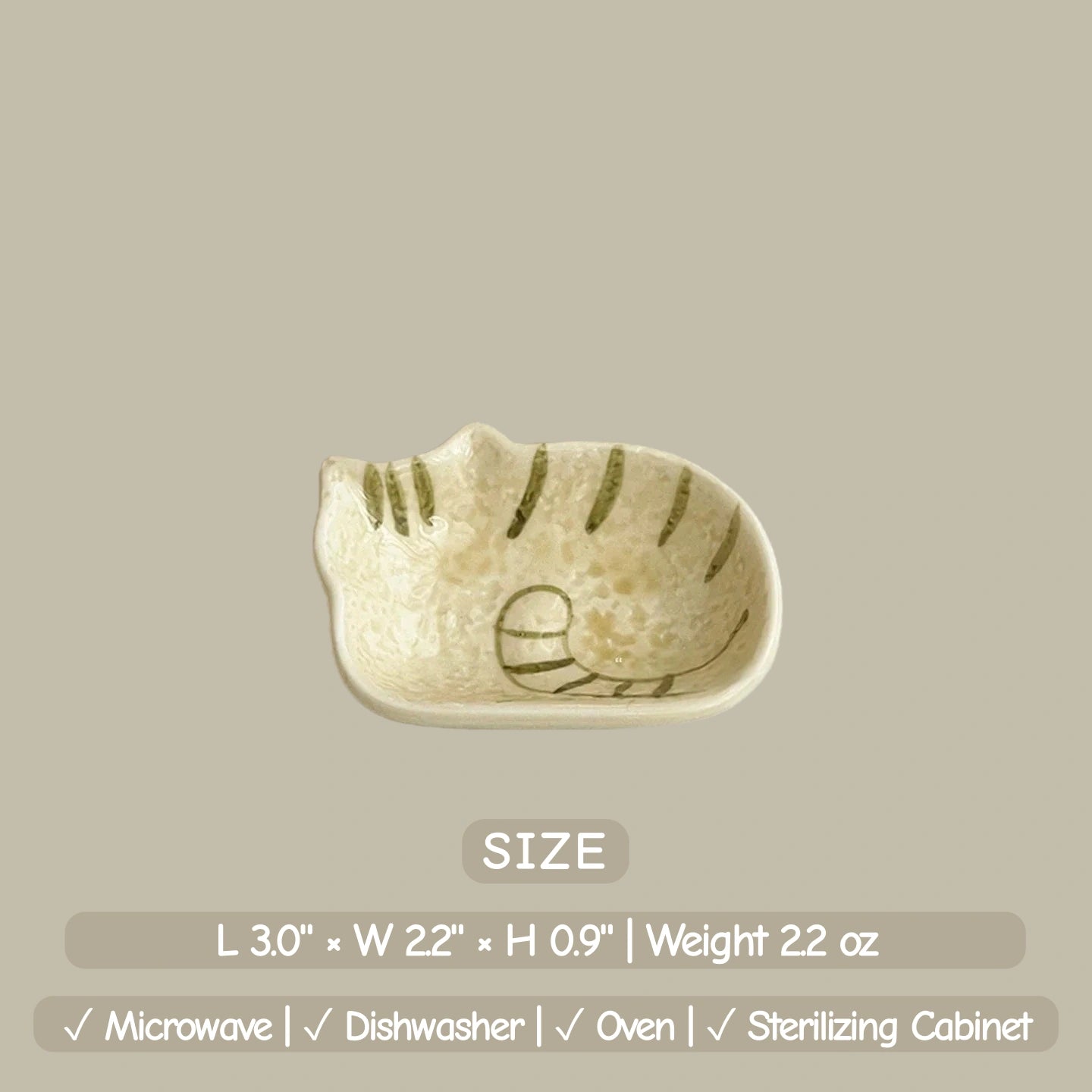 Kawaii Cat Ceramic Dipping Dish | Kitten Shaped Sauce Bowl