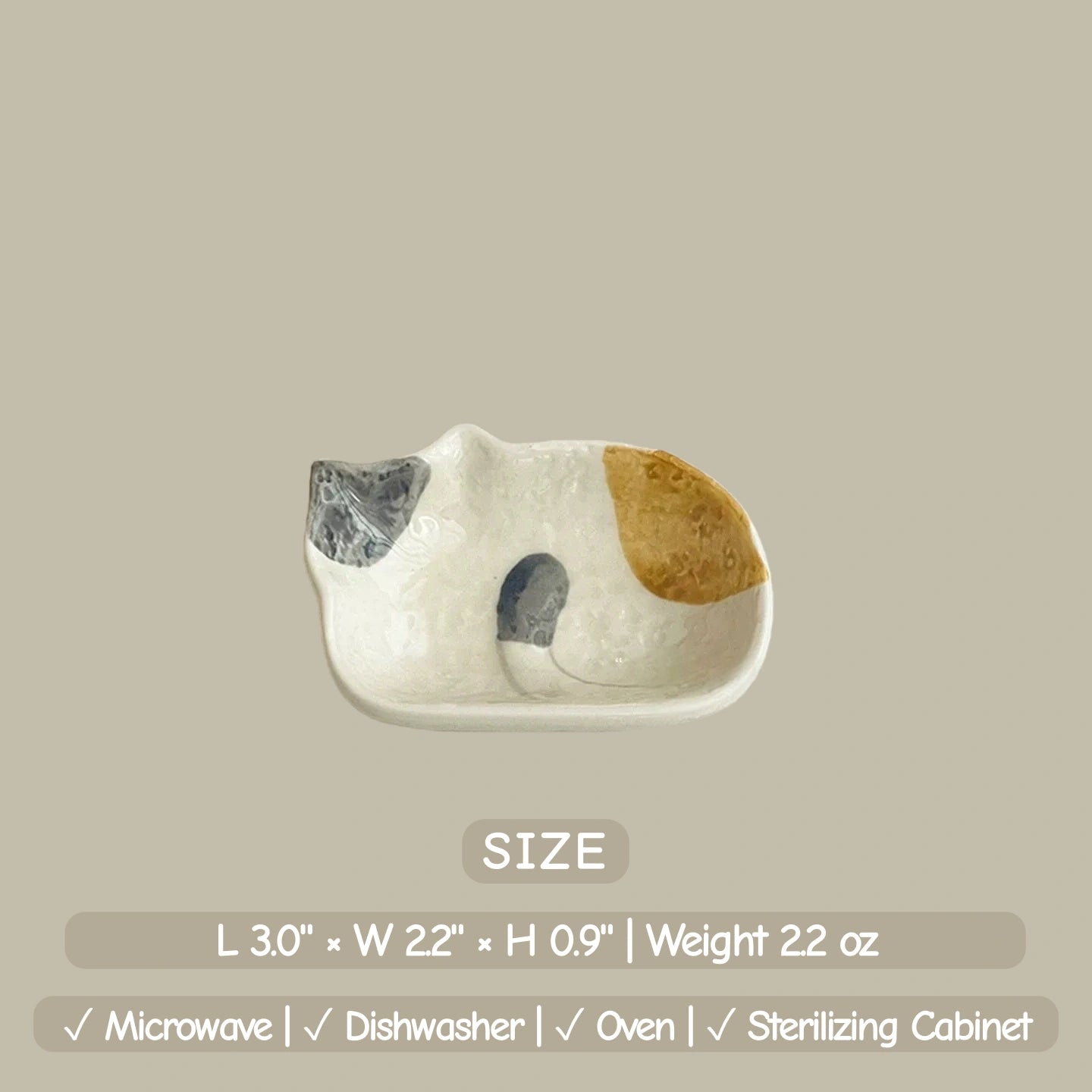 Kawaii Cat Ceramic Dipping Dish | Kitten Shaped Sauce Bowl