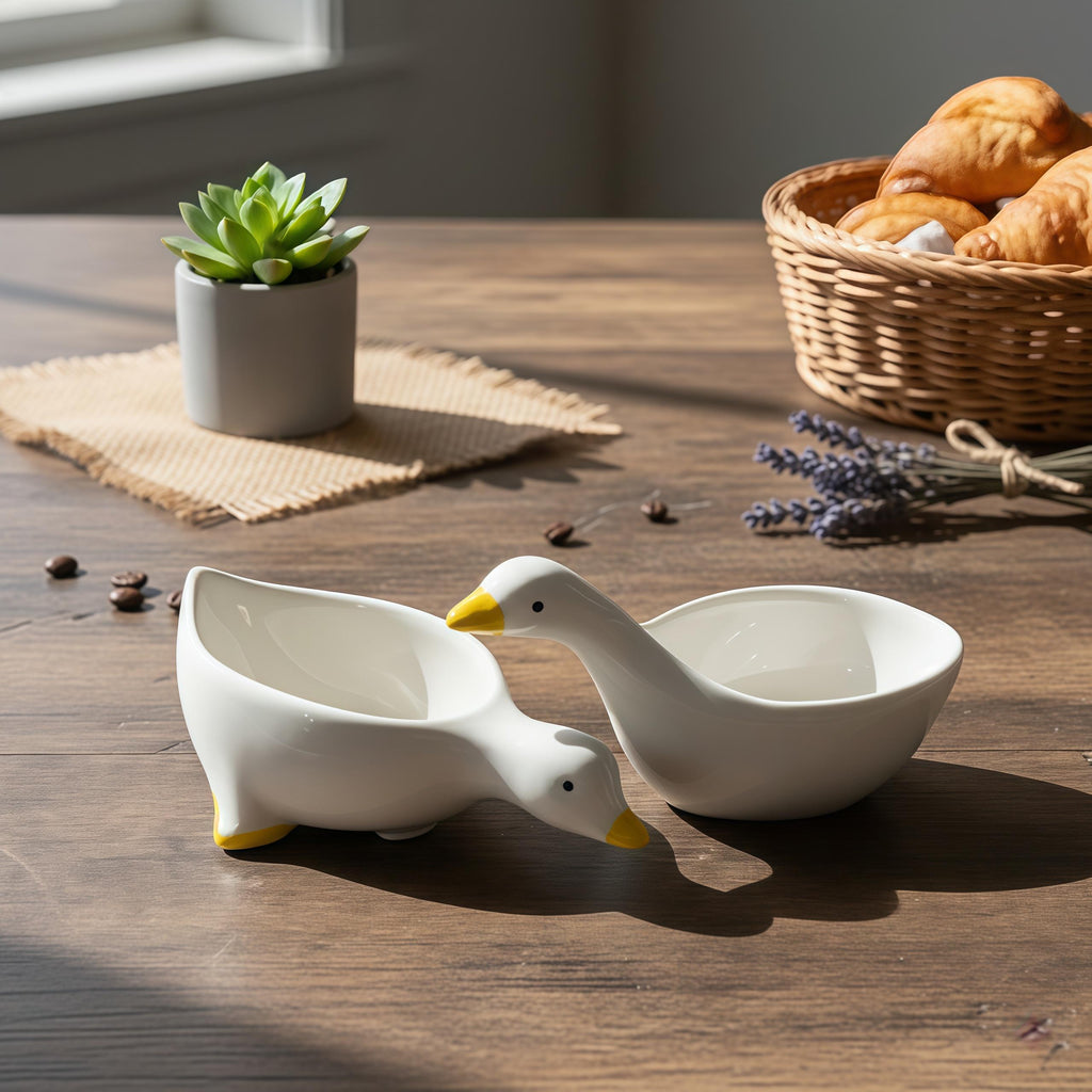 Quirky Handcrafted Duck Ceramic Dipping Dish – Artisan Sauce Bowl