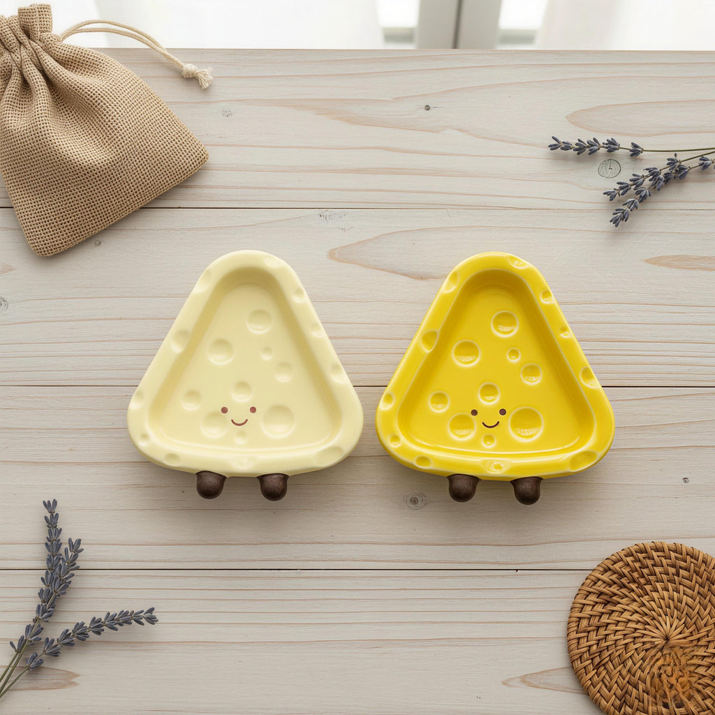 Kawaii Cheese Ceramic Dipping Dish | Mini Condiment Bowl