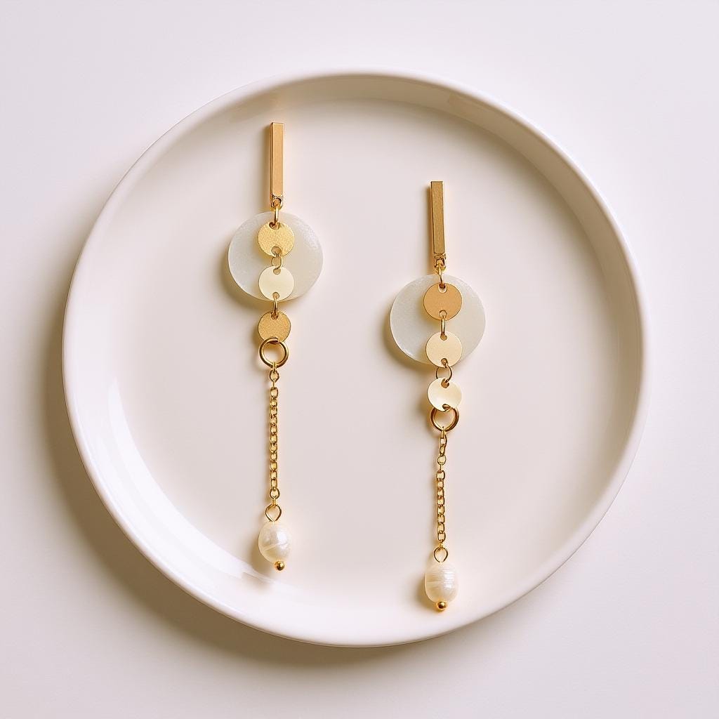 Pearl Drop Earrings – Gold Shell & Freshwater Pearl Dangle Earrings