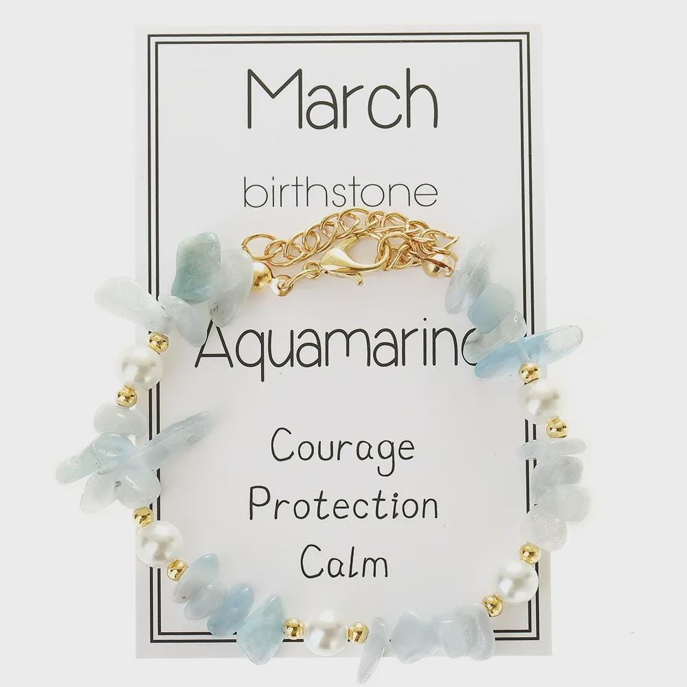 Personalized Birthstone Crystal Bracelet: Monthly Zodiac Gift, Gold Tone Chain