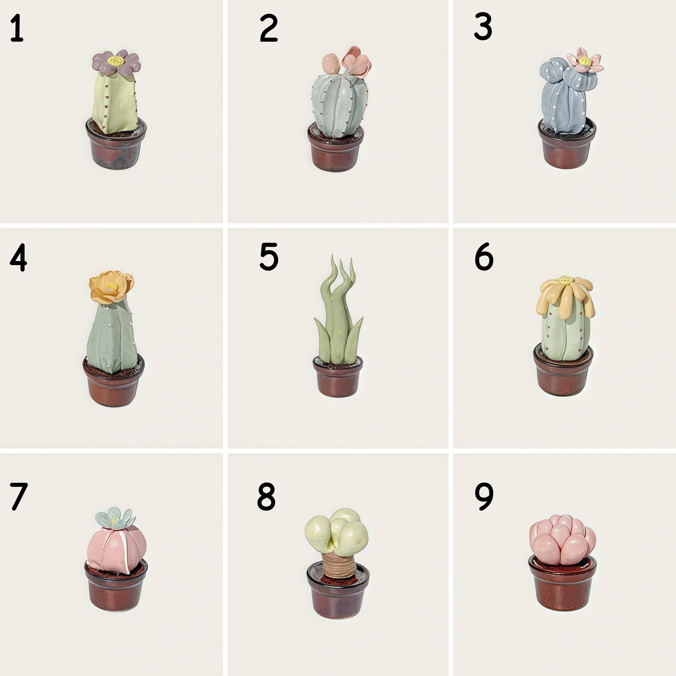 Handmade Miniature Ceramic Cactus | Tiny Pottery Plant Decor