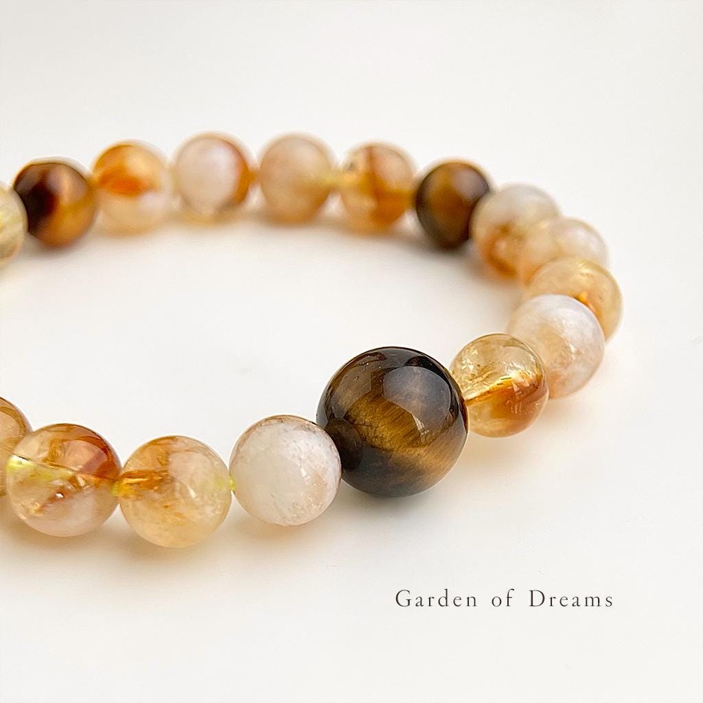 Tiger's Eye and Citrine Bracelet – Guardian Collection | Confidence, Protection & Wealth Jewelry