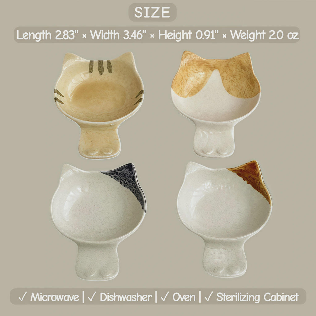 Kawaii Cat Ceramic Dipping Dish | Mini Sauce Plate