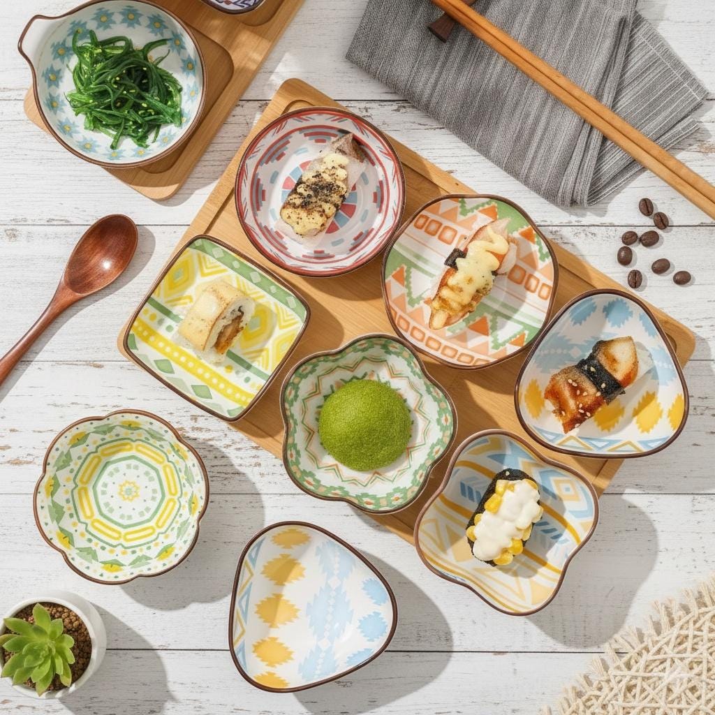 Boho Ceramic Dipping Bowl | Colorful Mandala Sauce Dish