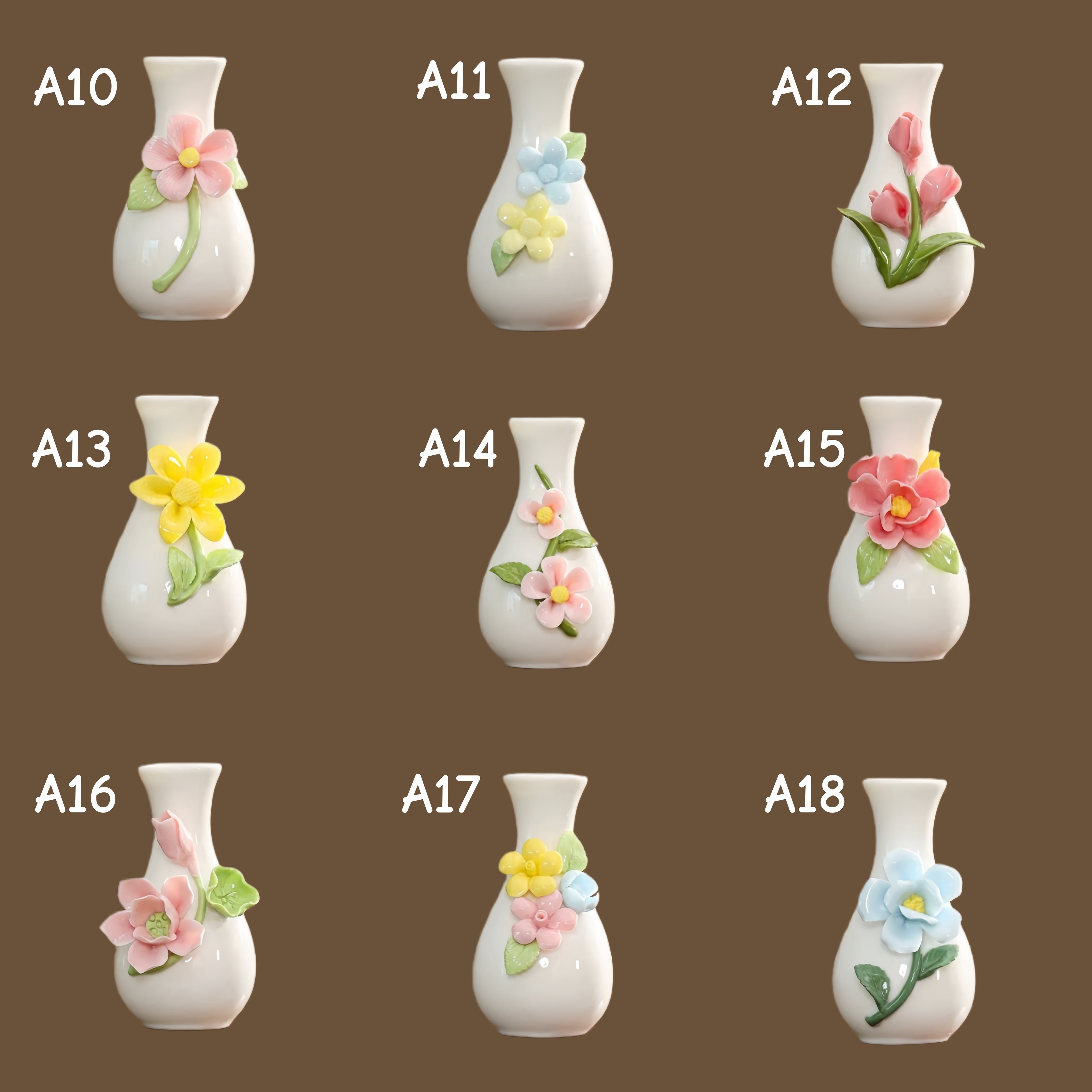 Handmade Floral Ceramic Bud Vase | Mini 3D Flower Pottery