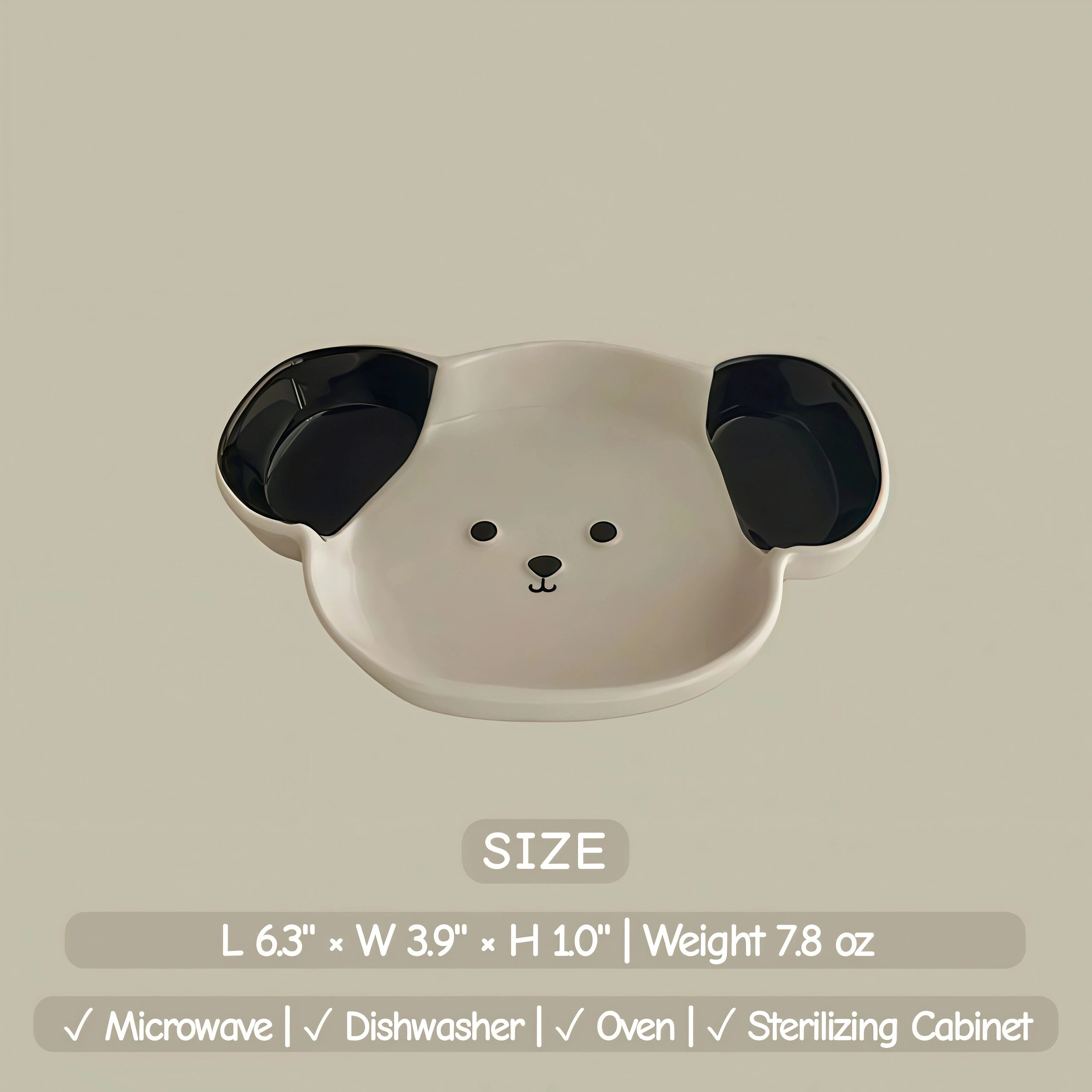 Kawaii Dog Ceramic Tableware | Puppy Shaped Plate & Spoon | Dog Lover Gift