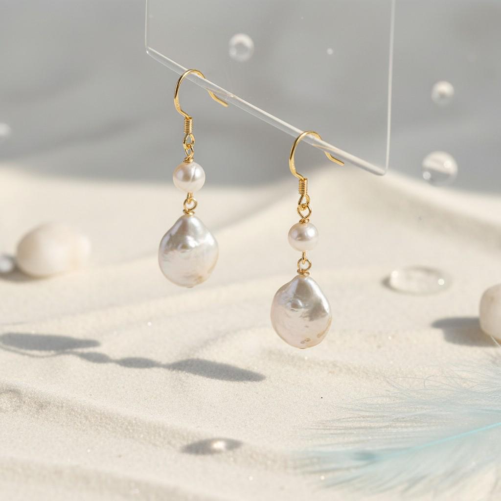 Ode to the Sea Earrings – Baroque Freshwater Pearl Drop Earrings