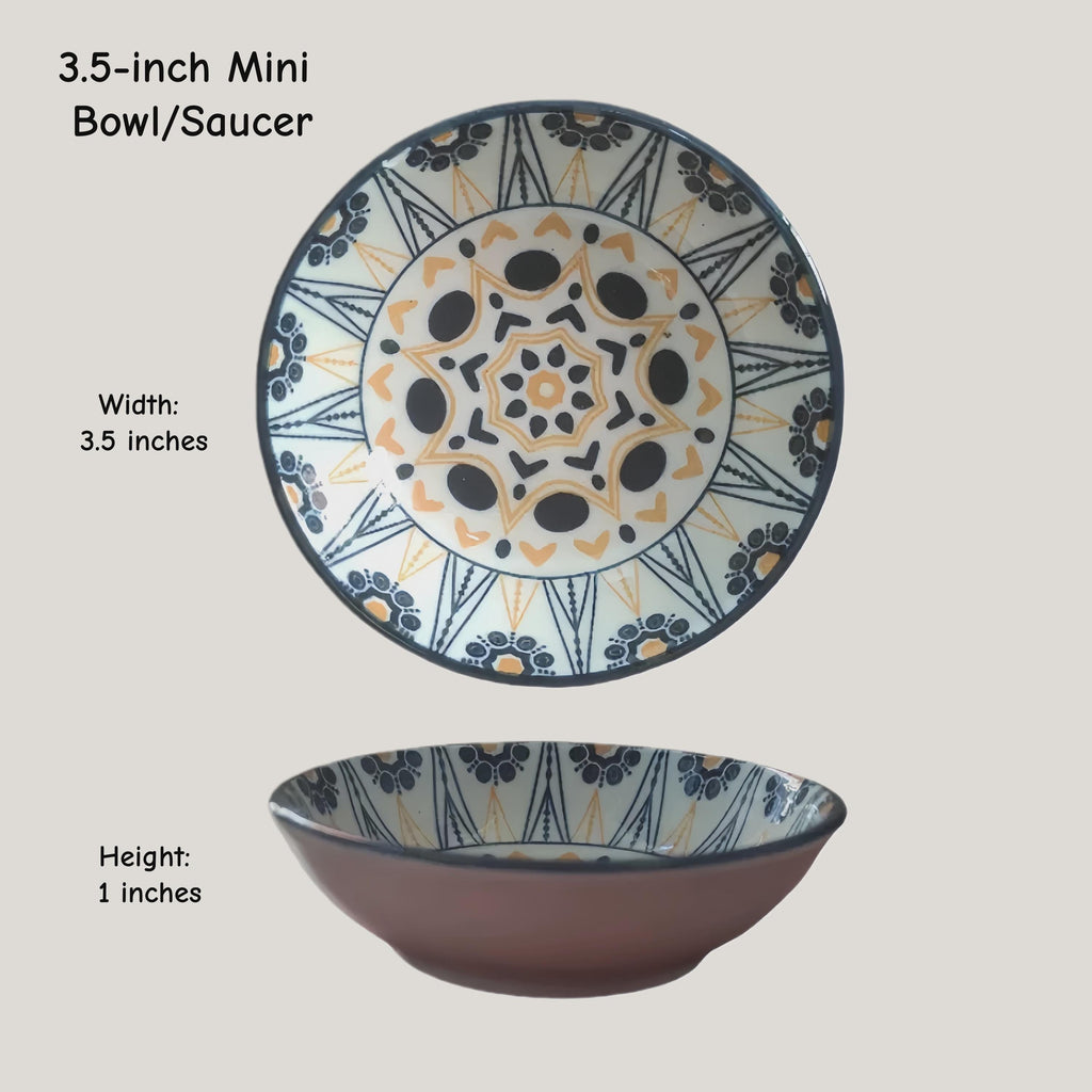 Moroccan Ceramic Dipping Dishes | Mandala Sauce Bowls