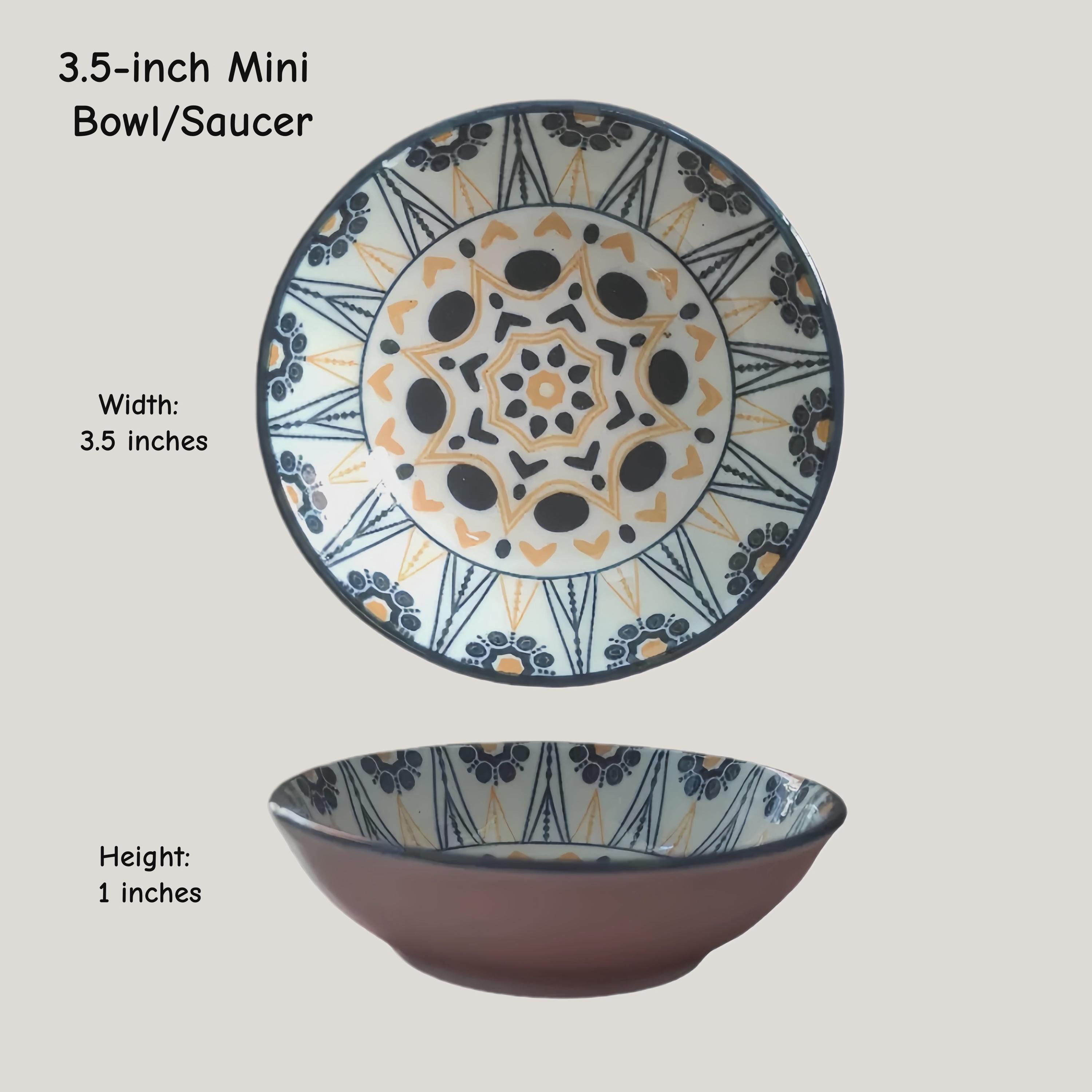 Moroccan Ceramic Dipping Dishes | Mandala Sauce Bowls