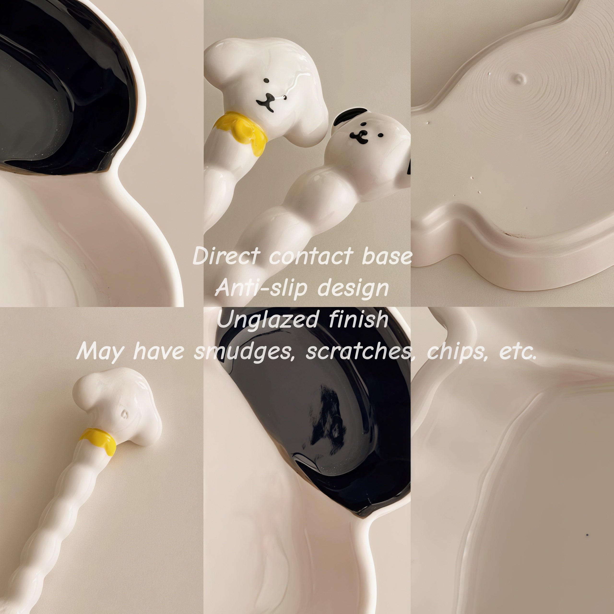 Kawaii Dog Ceramic Tableware | Puppy Shaped Plate & Spoon | Dog Lover Gift
