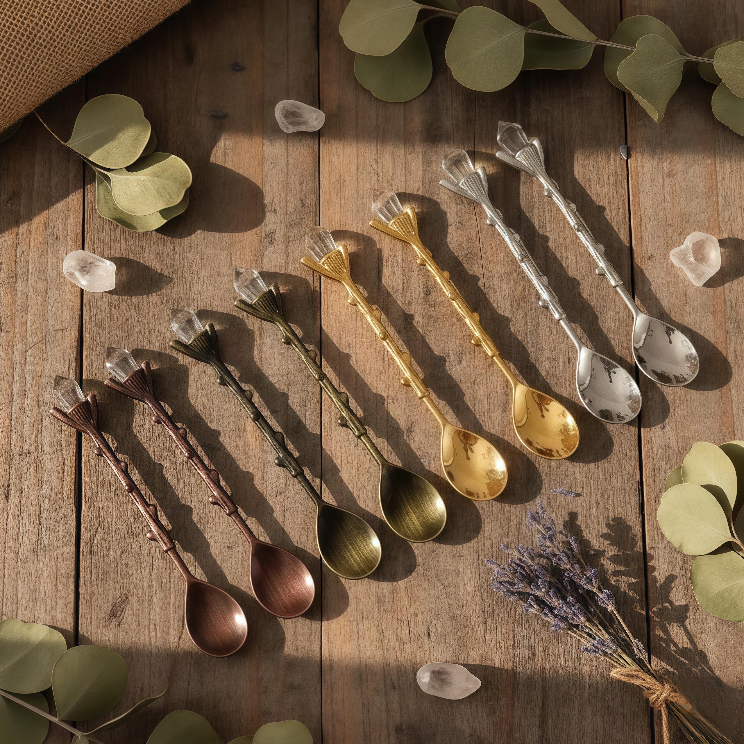Antique Branch Crystal Dessert Spoon | Gothic Fantasy Teaspoon