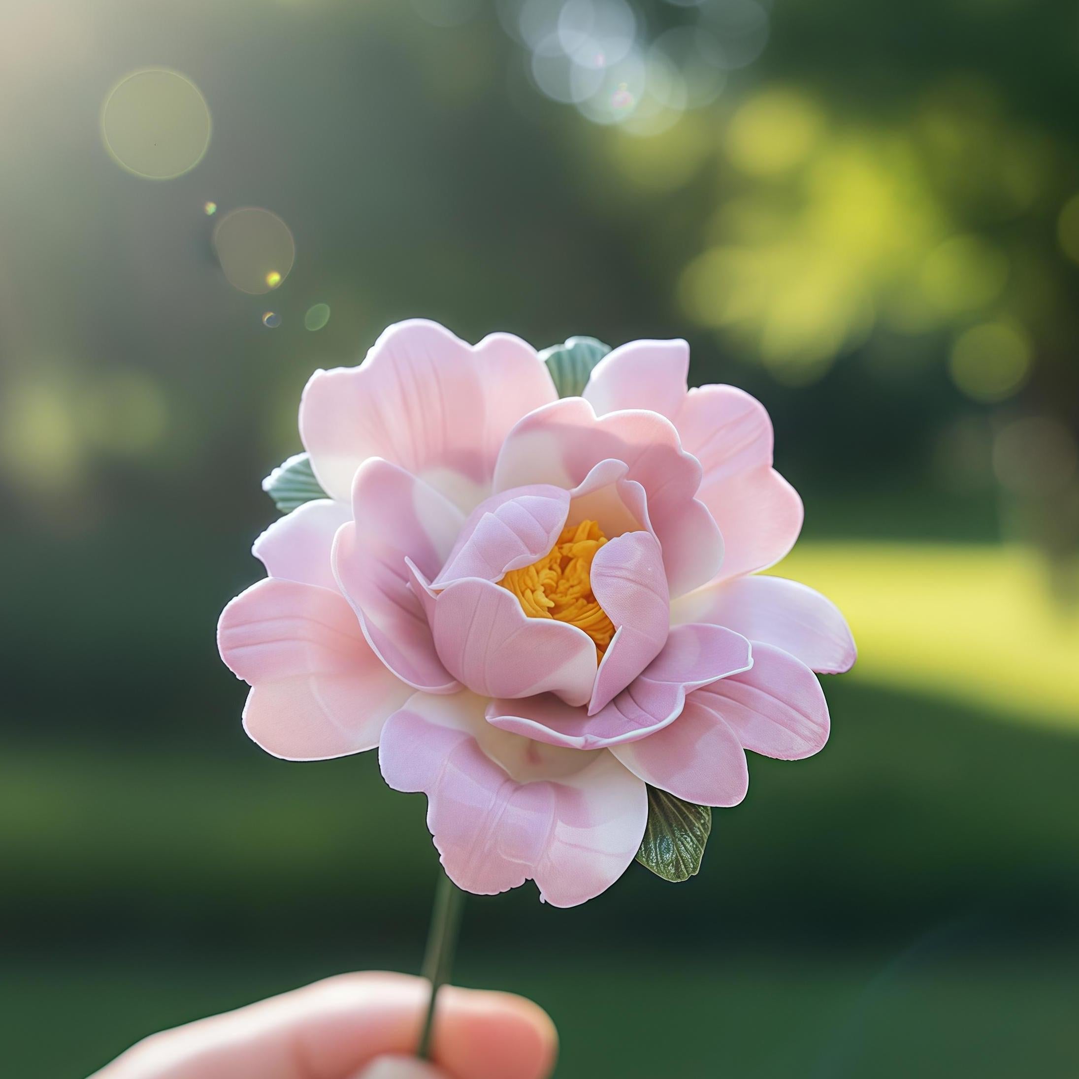 Handmade Ceramic Peony Flower | Pastel Floral Art Decor