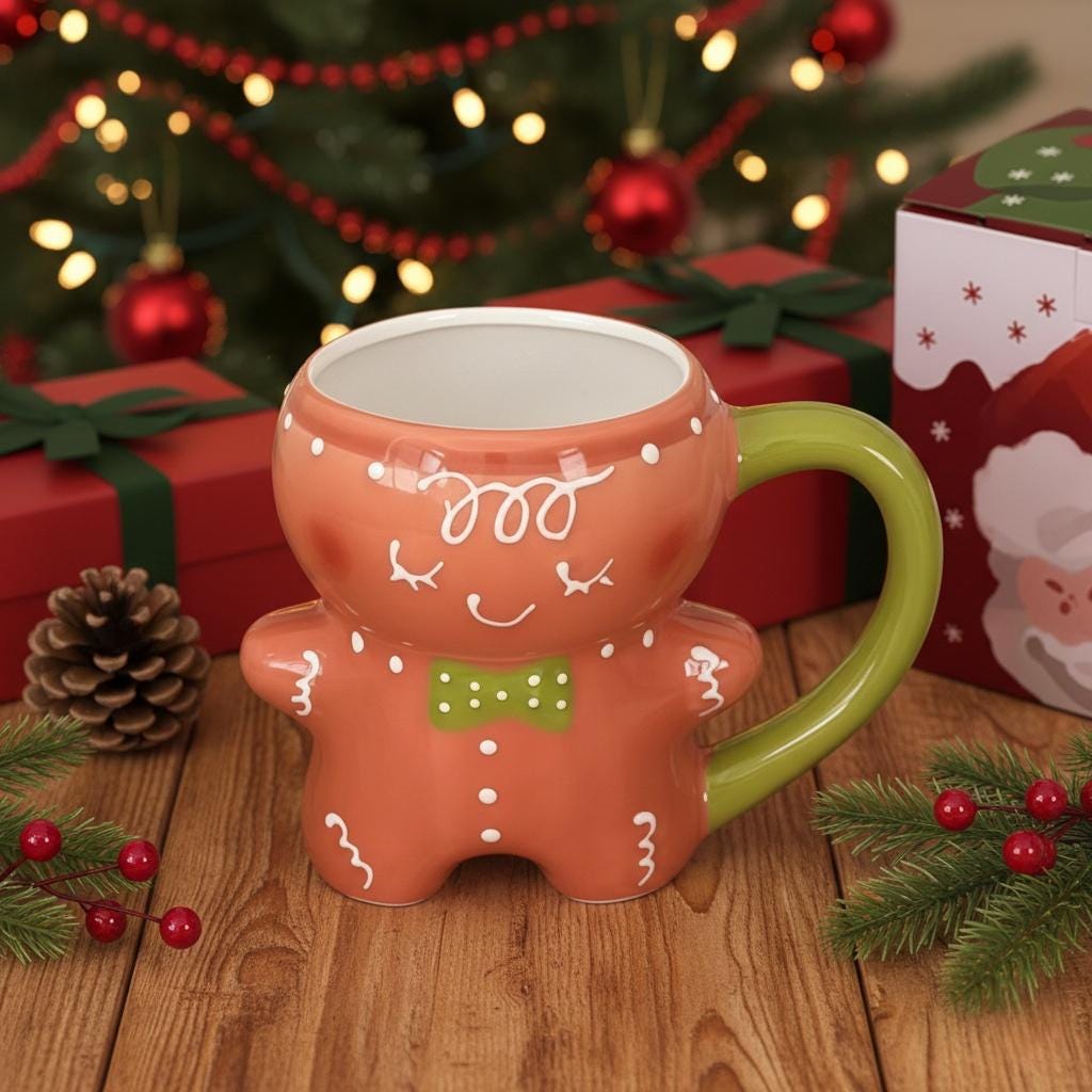 Gingerbread Couple Mug | Christmas Ceramic Coffee Cup