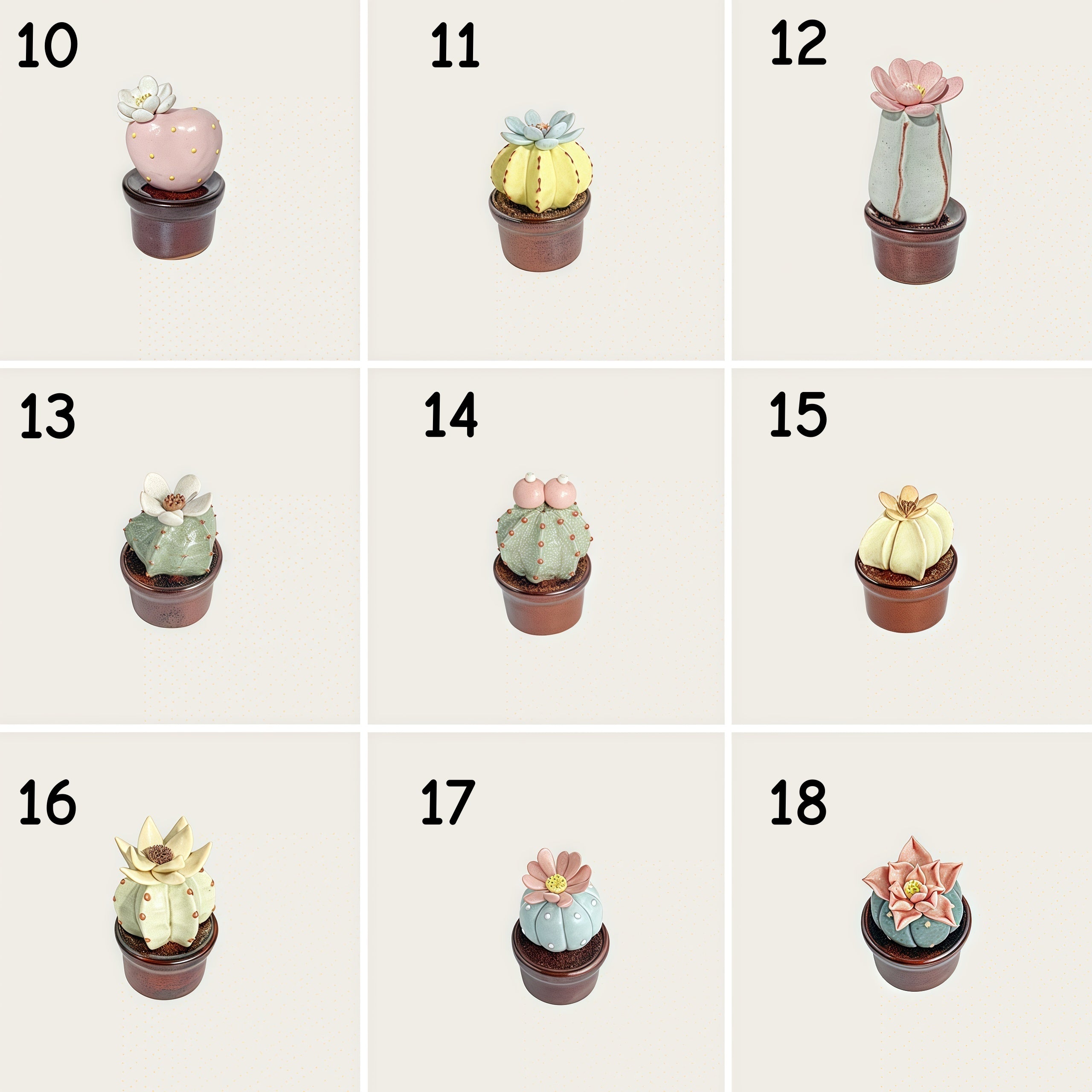 Handmade Miniature Ceramic Cactus | Tiny Pottery Plant Decor
