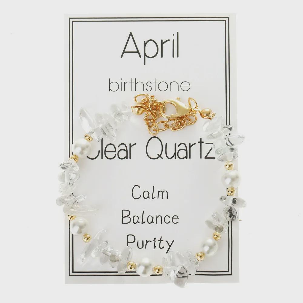 Personalized Birthstone Crystal Bracelet: Monthly Zodiac Gift, Gold Tone Chain