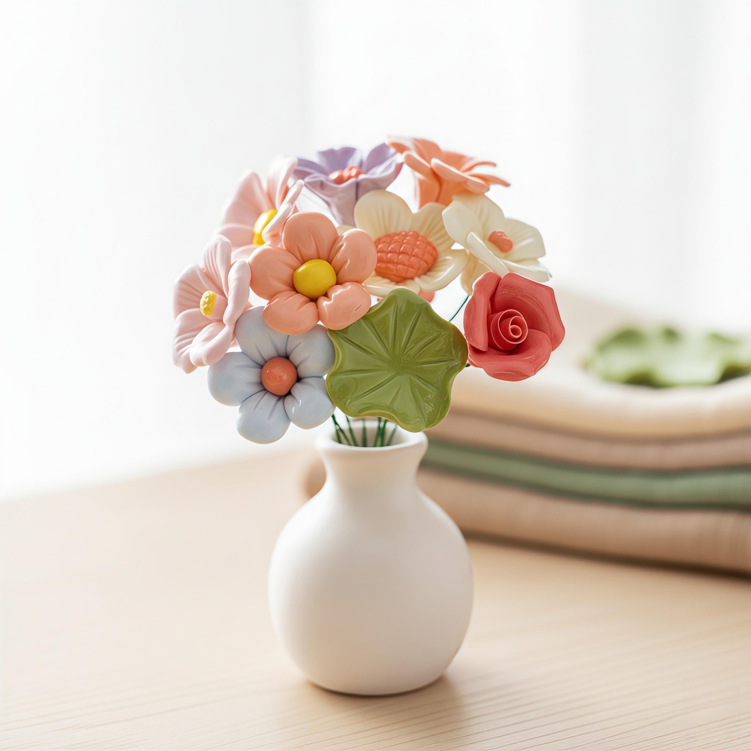 The Forever Bloom Hand-Sculpted Ceramic Flower Art | Valentine’s Day Gift | High-Fired Botanical Sculpture