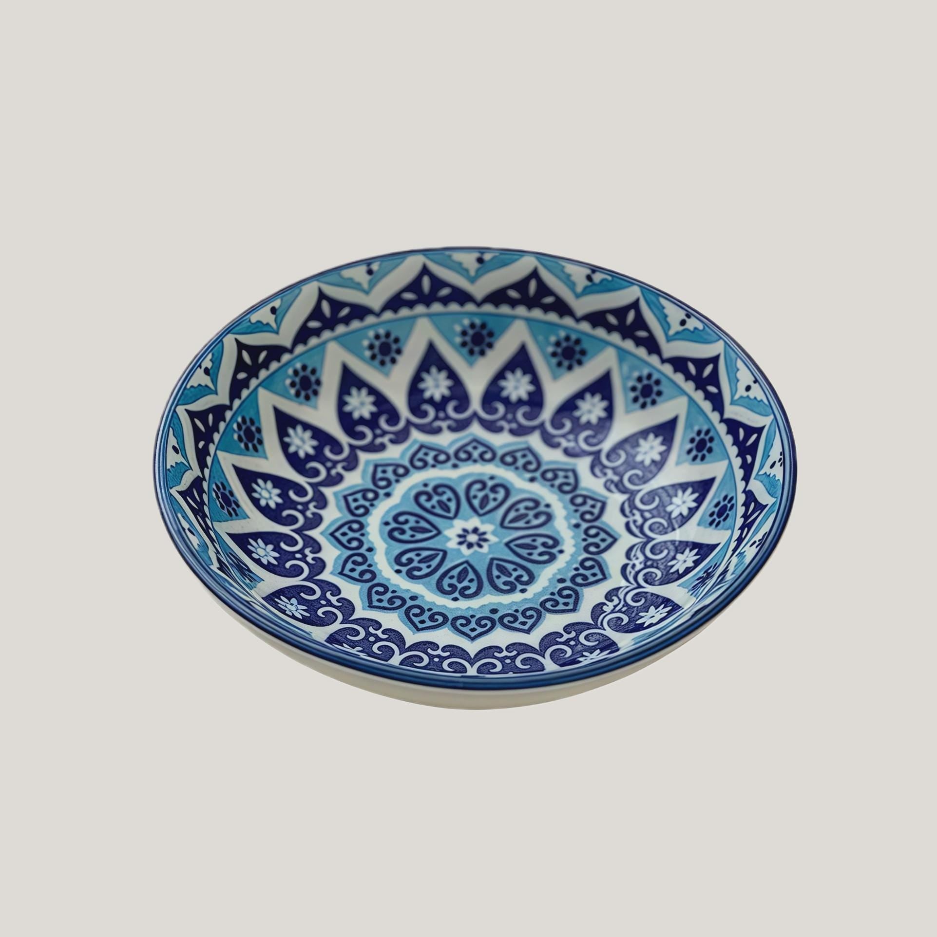 Bohemian Hand-Painted Ceramic Sauce Dish | Vintage Ethnic Dipping Bowl
