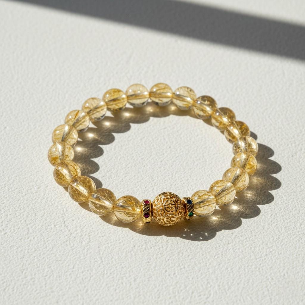 Citrine Crystal Bracelet – Natural Citrine Bracelet for Wealth & Success