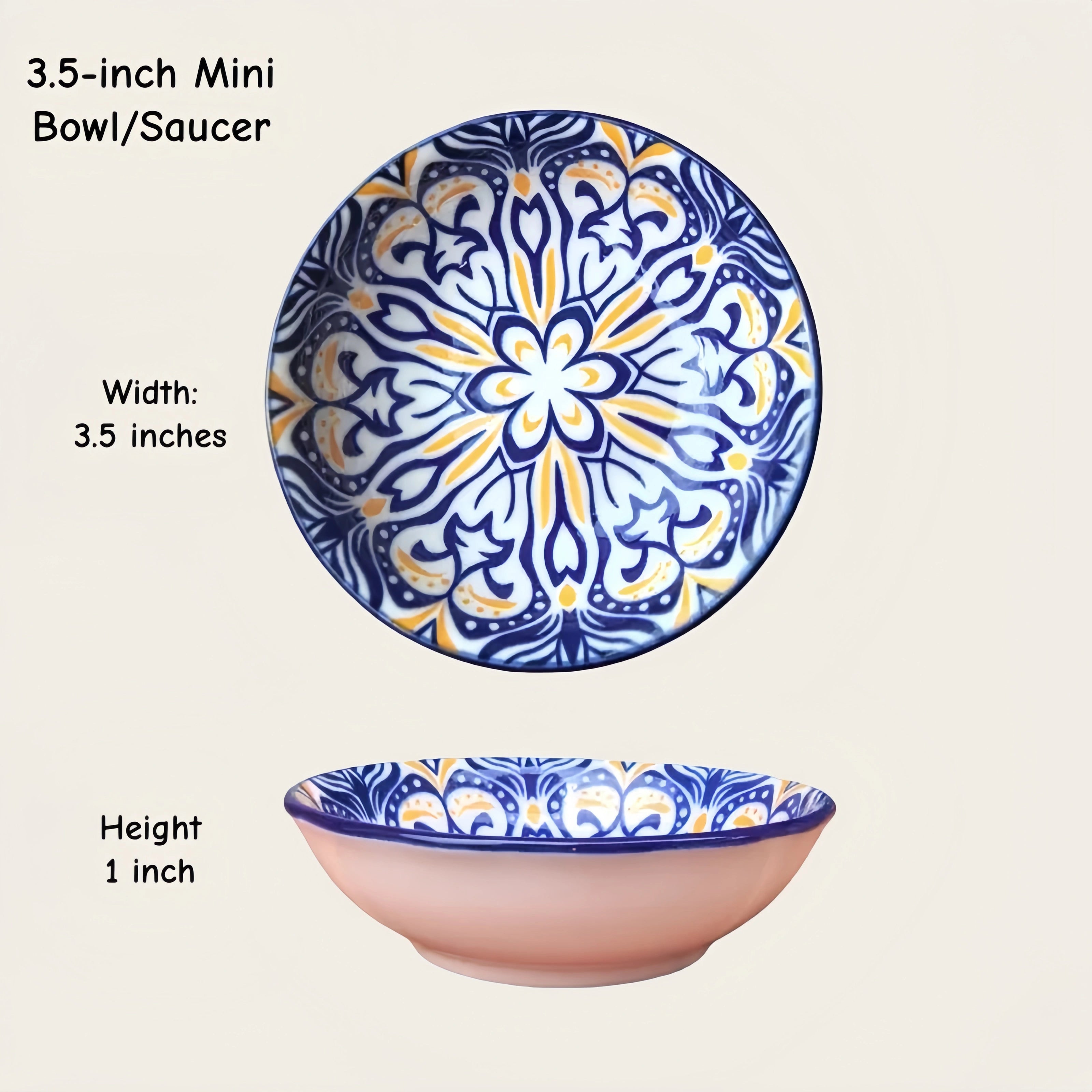 Moroccan Ceramic Dipping Dishes | Mandala Sauce Bowls