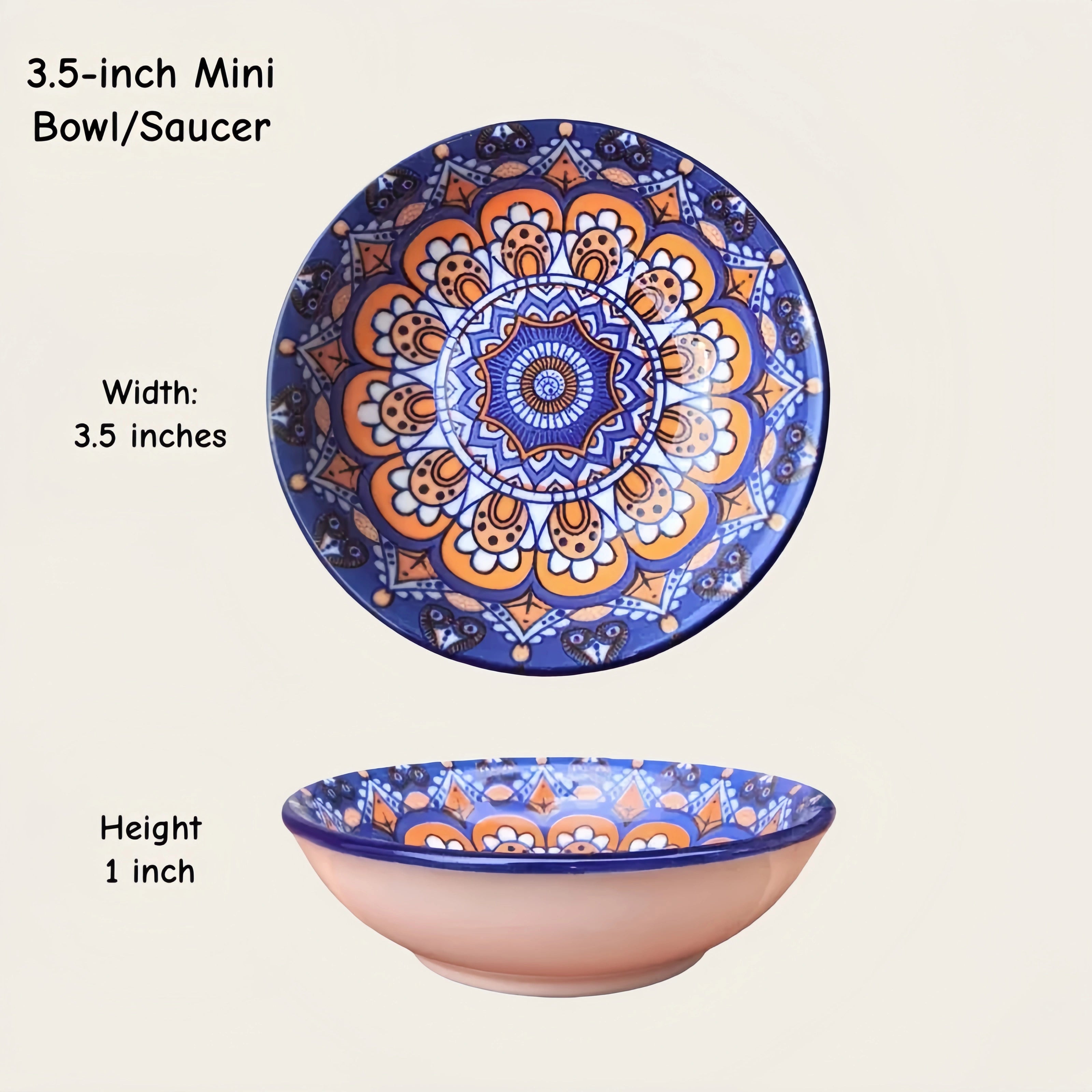 Moroccan Ceramic Dipping Dishes | Mandala Sauce Bowls