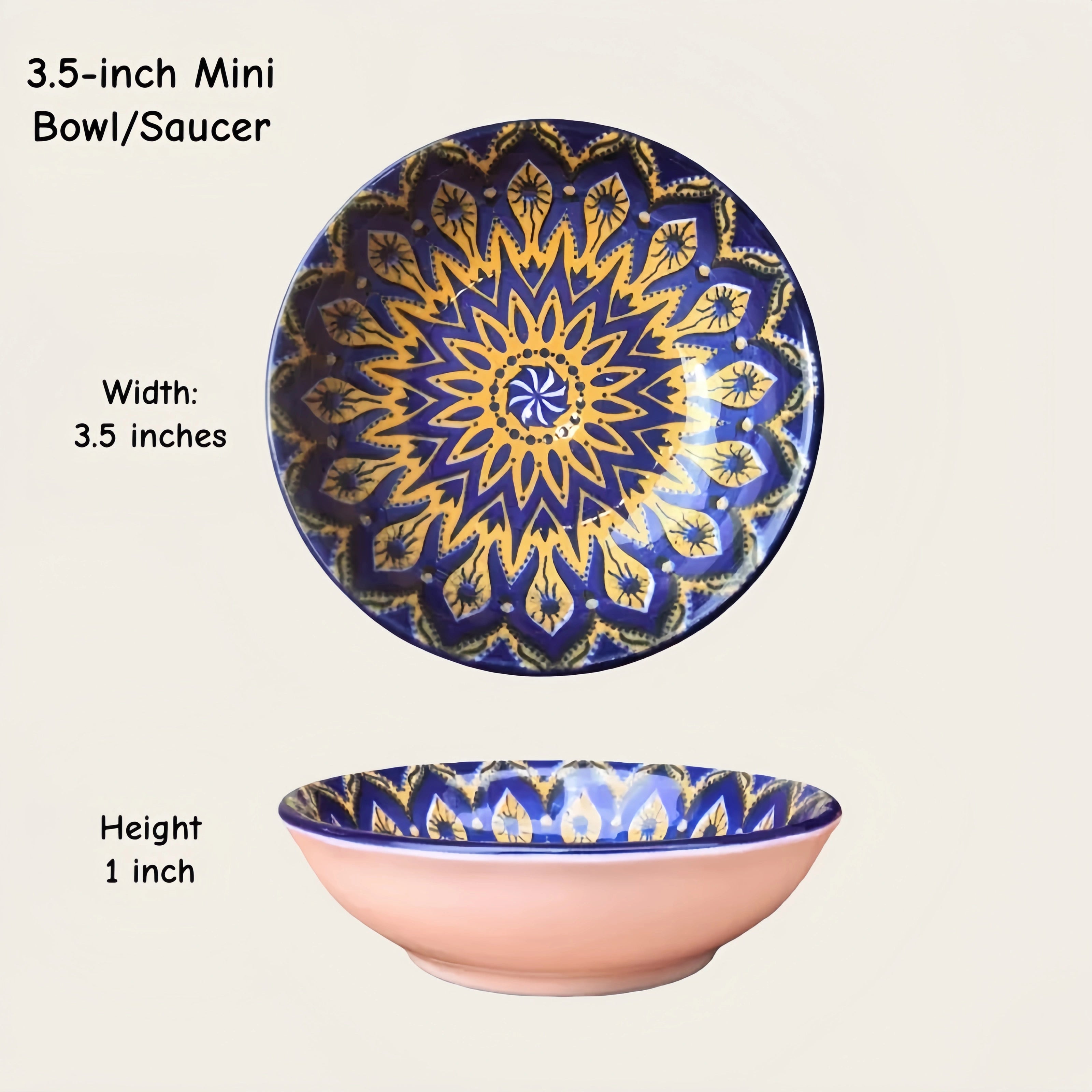 Moroccan Ceramic Dipping Dishes | Mandala Sauce Bowls