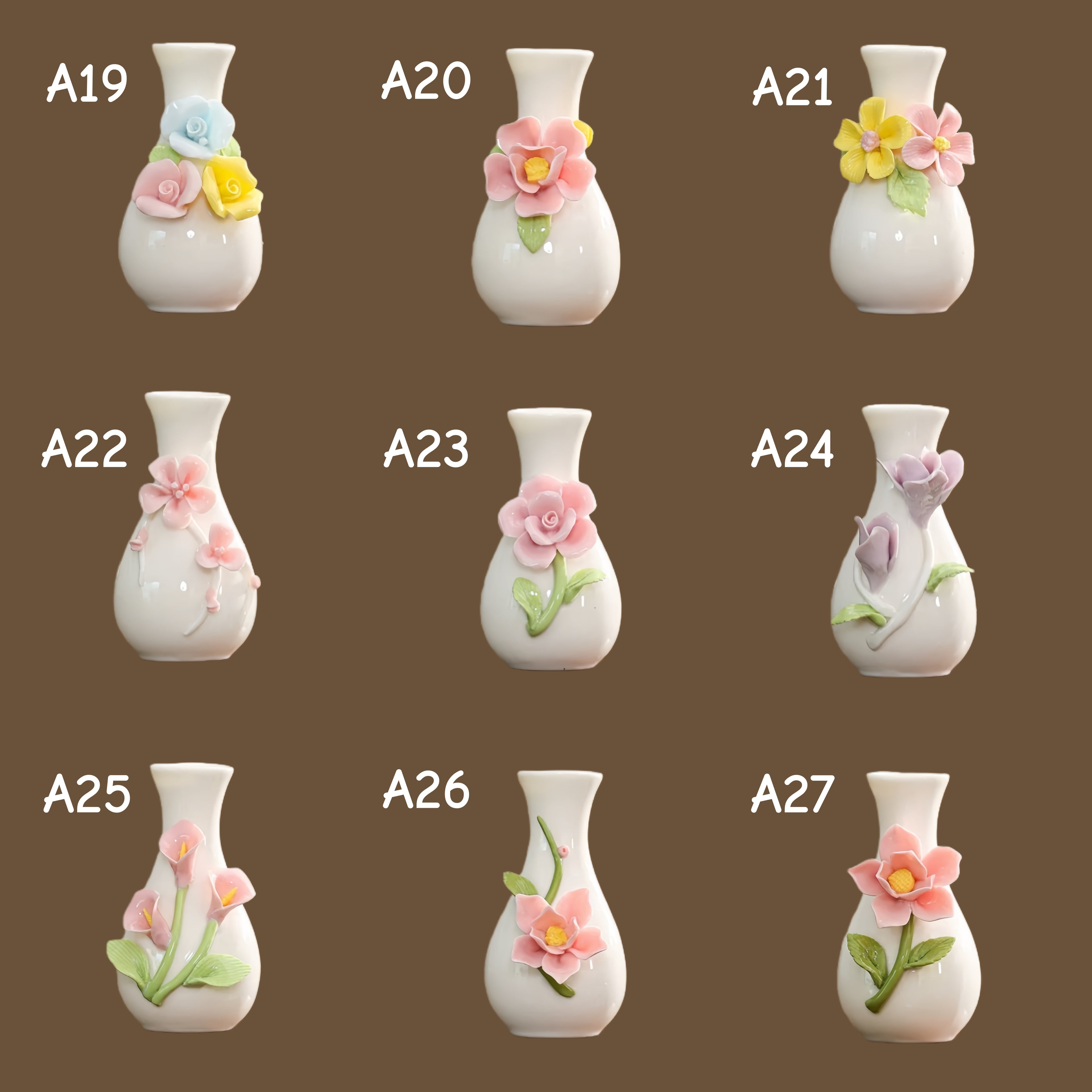 Handmade Floral Ceramic Bud Vase | Mini 3D Flower Pottery