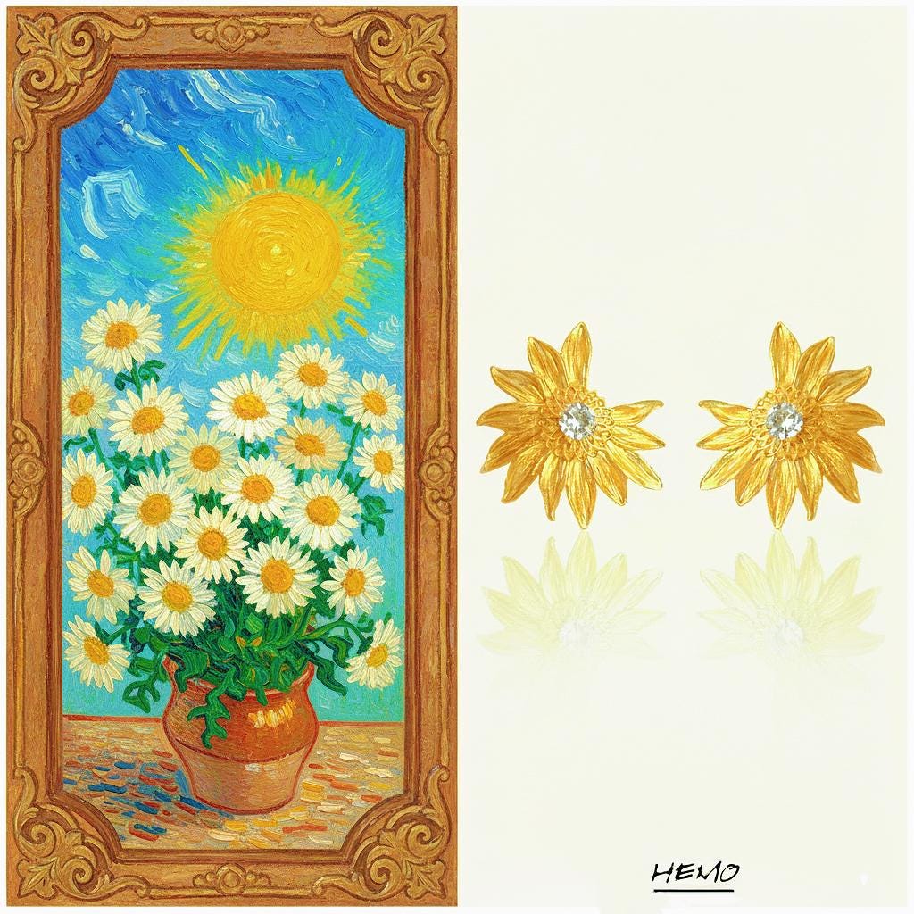 Gold Daisy Stud Earrings – Bloom Collection | Healing Sunshine, Pure Light & Hope Jewelry