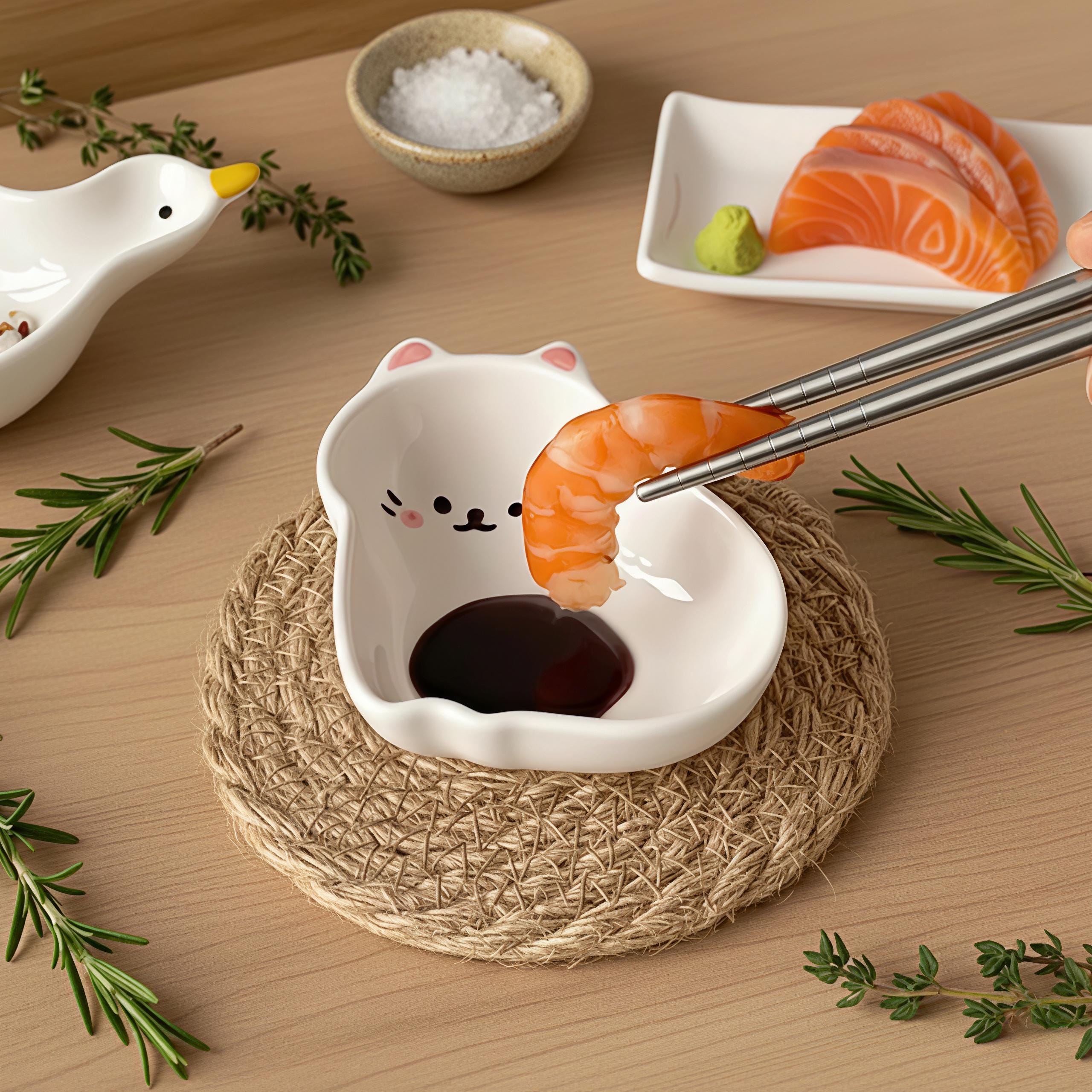 Kawaii Animal Ceramic Dipping Dish | Mini Condiment Plate