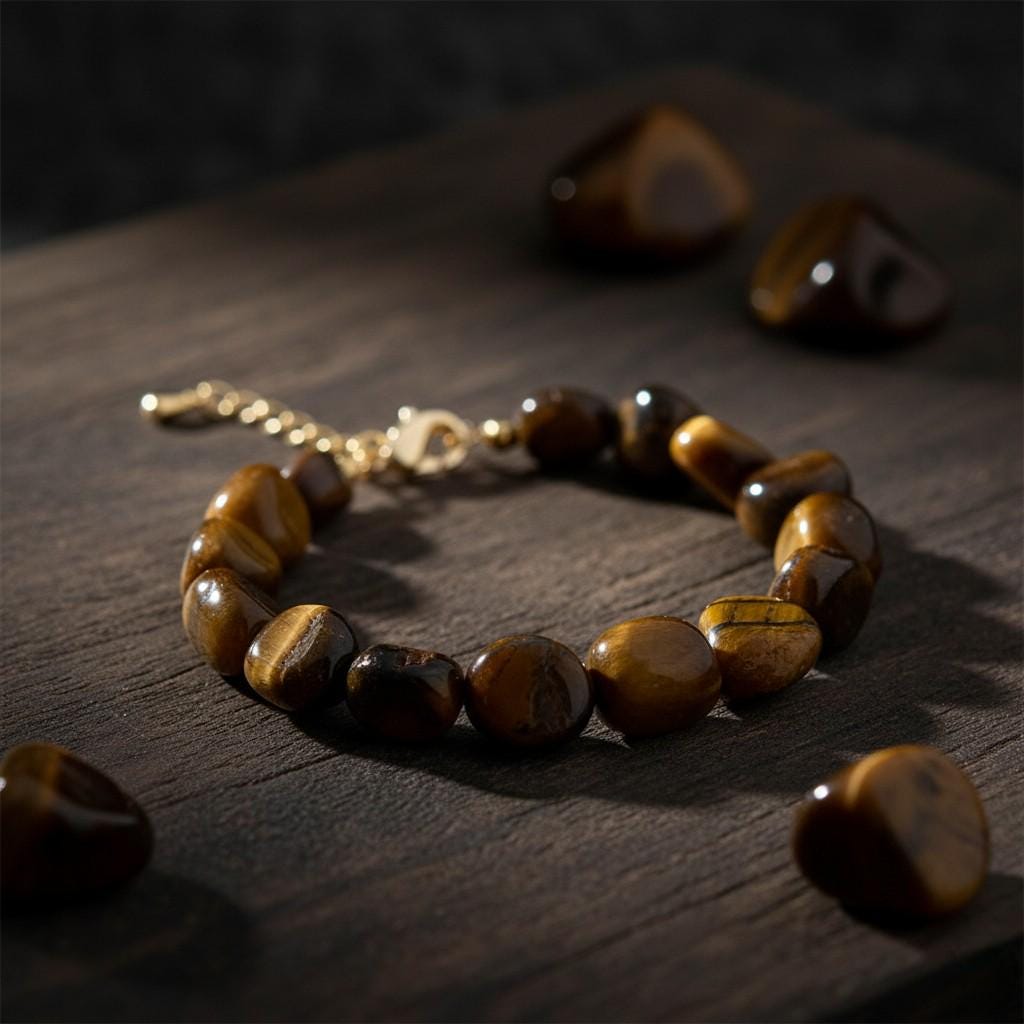 Tiger’s Eye Nugget Bracelet – Natural Tiger’s Eye Protection Bracelet