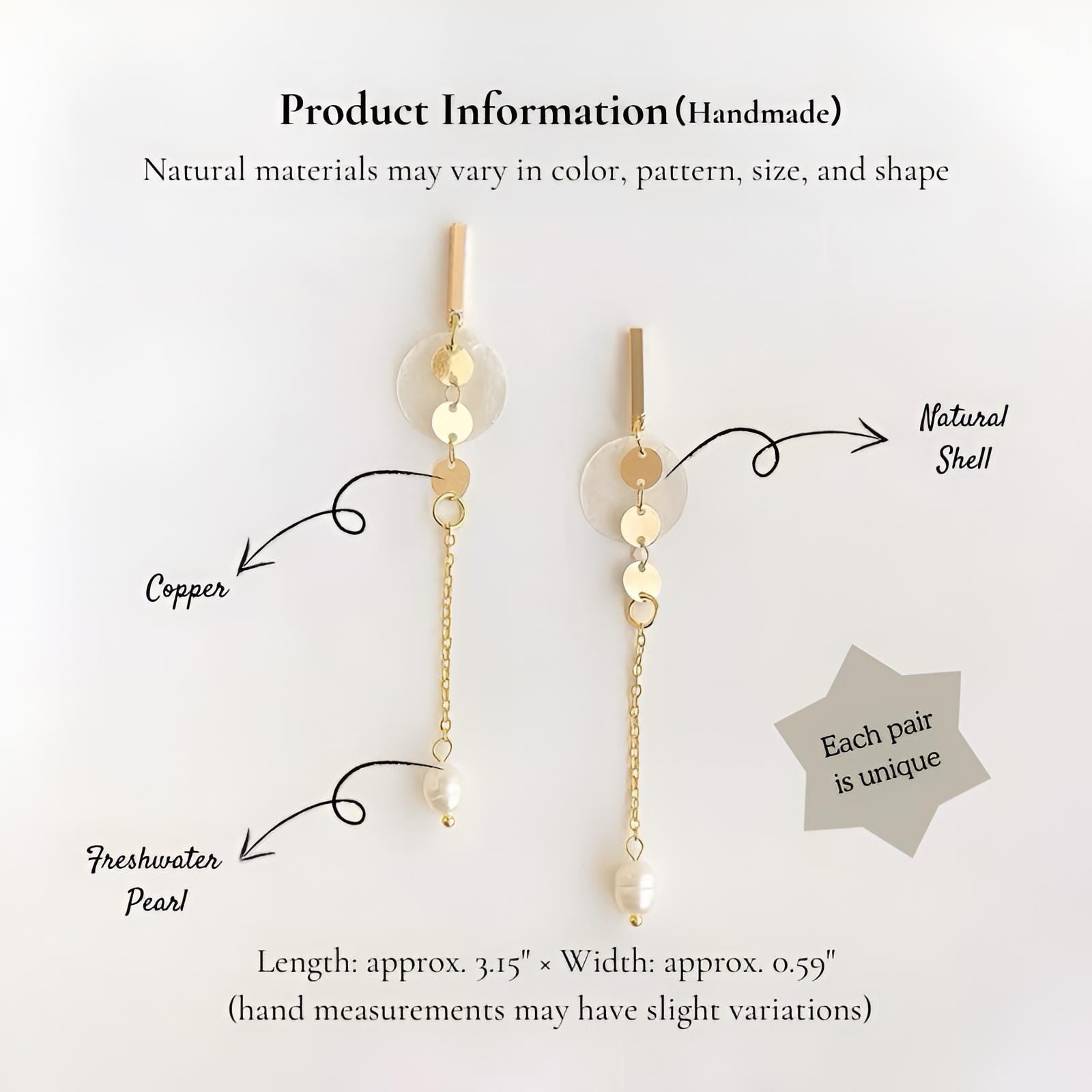 Pearl Drop Earrings – Gold Shell & Freshwater Pearl Dangle Earrings