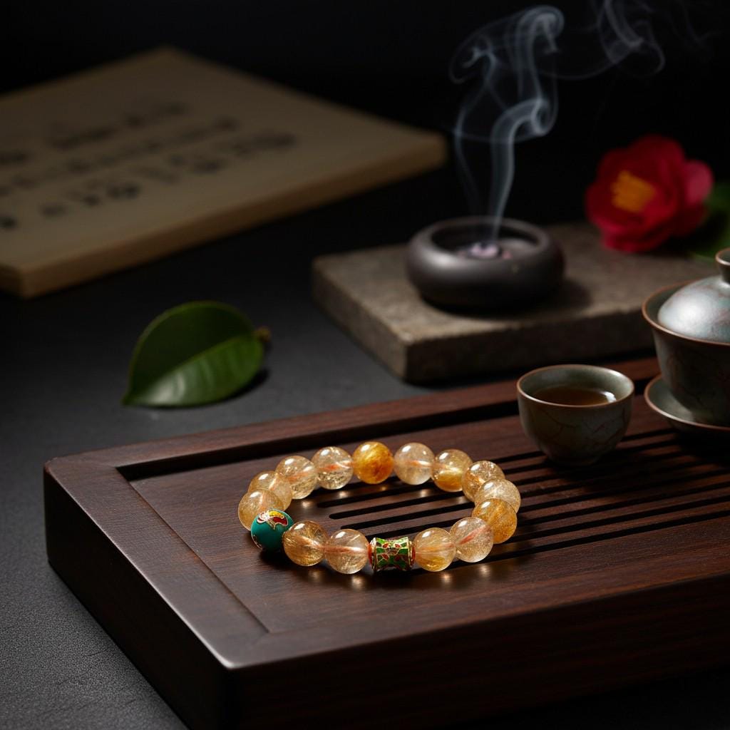 Golden Rutilated Quartz Bracelet – Guardian Collection | Clarity, Focus & Business Success