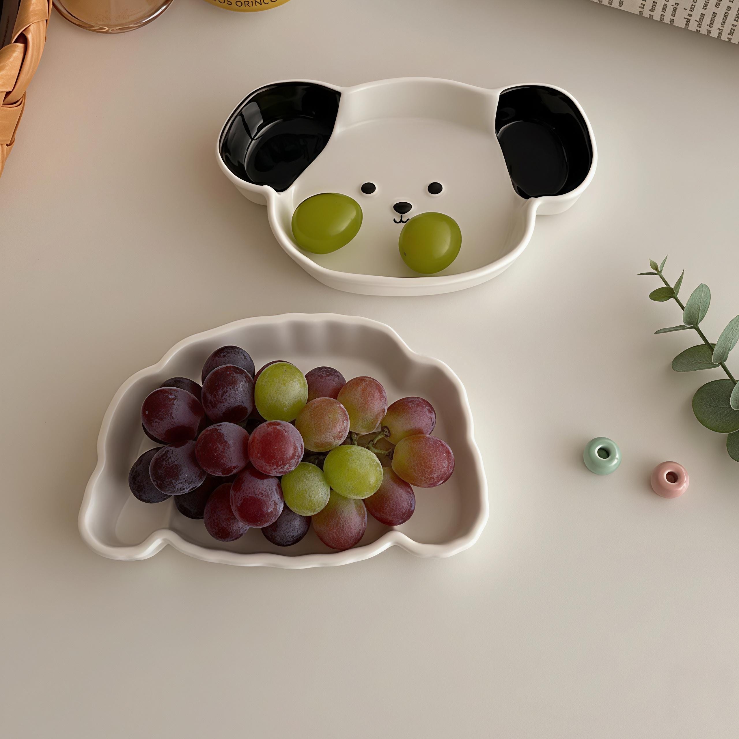Kawaii Dog Ceramic Tableware | Puppy Shaped Plate & Spoon | Dog Lover Gift