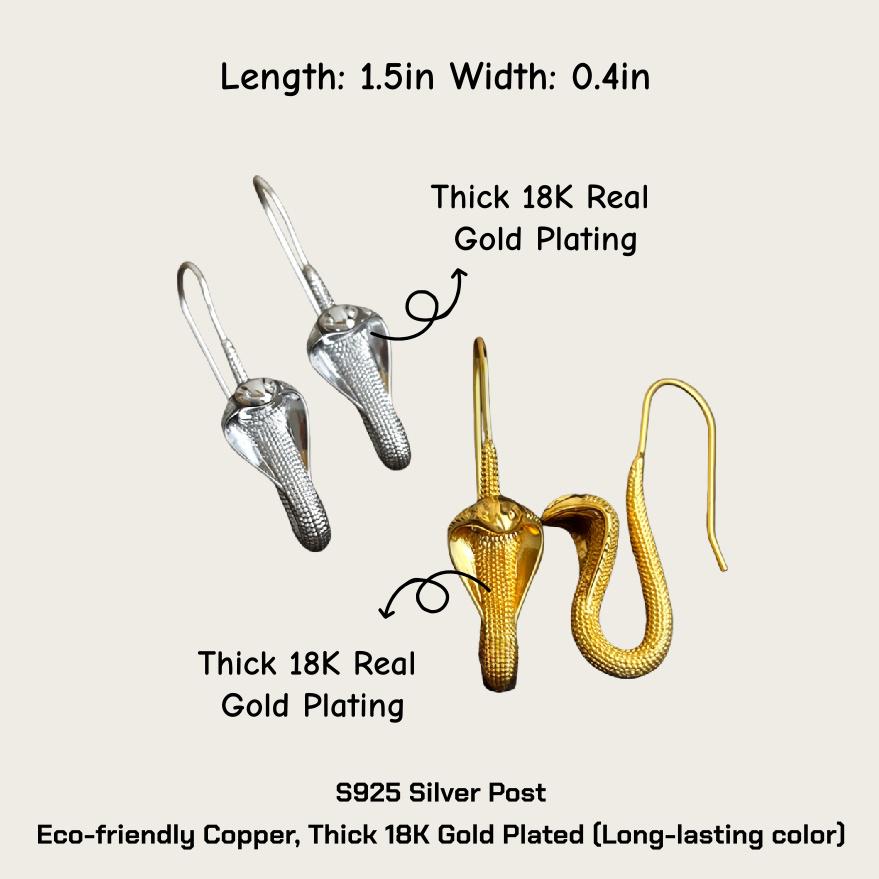 Gold and Silver Plated Cobra Earrings – Guardian Collection | Power & Wisdom Jewelry