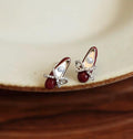 Red High Heel Earrings – Fairy Tale Princess Shoe Earrings with Pearl & CZ