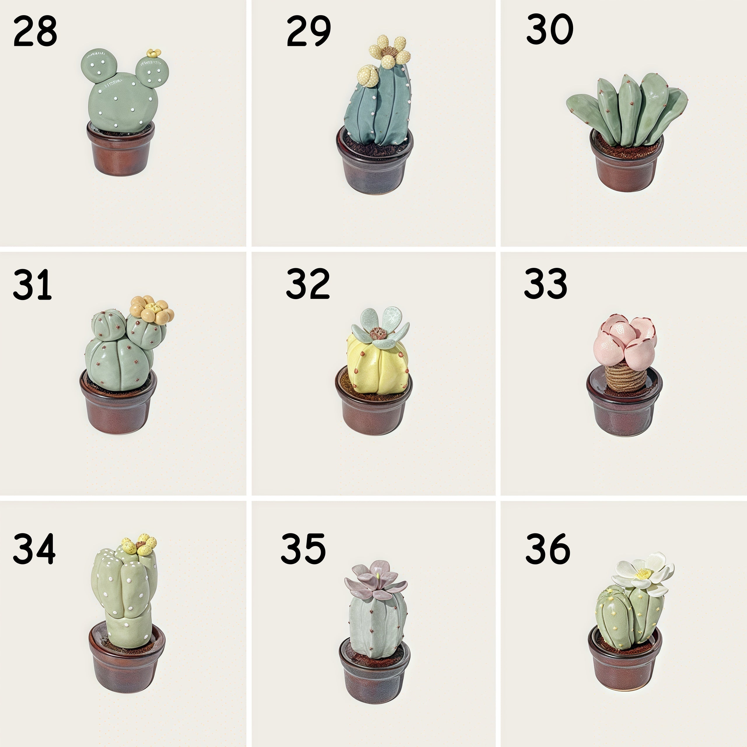 Handmade Miniature Ceramic Cactus | Tiny Pottery Plant Decor