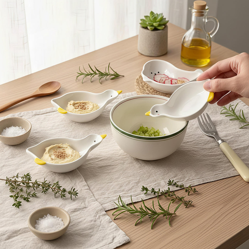 Kawaii Animal Ceramic Dipping Dish | Mini Condiment Plate